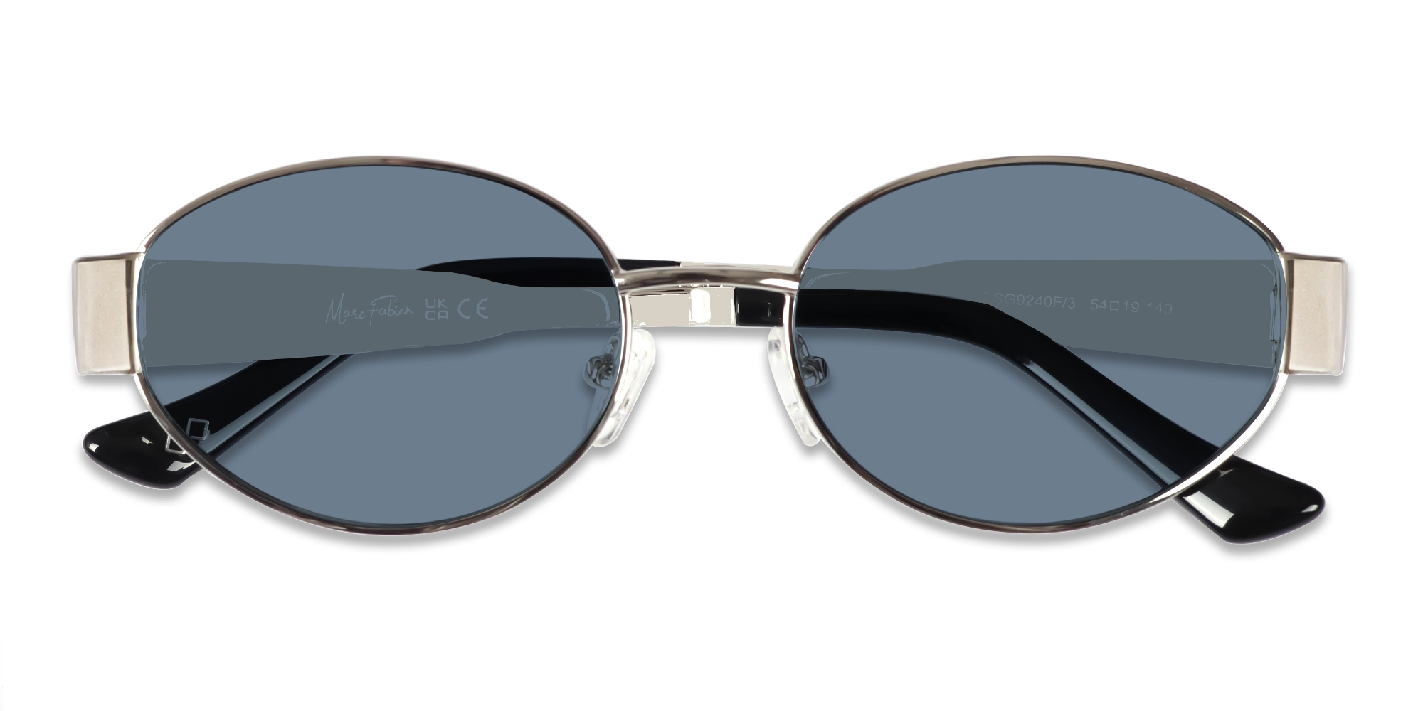 Silver Oval Metal Full Rim Sunglasses-6