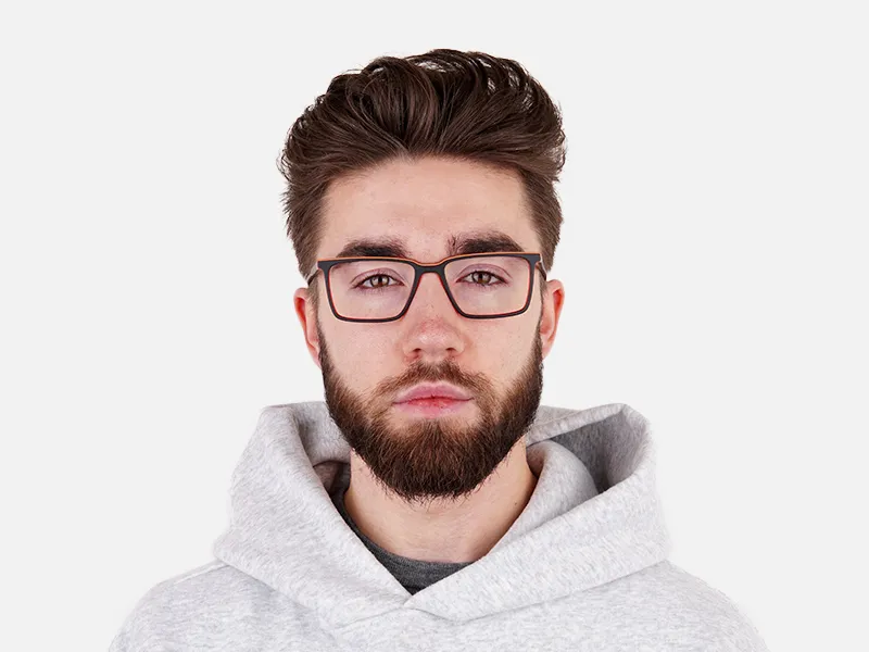 black and orange rectangular full rim glasses frames-2