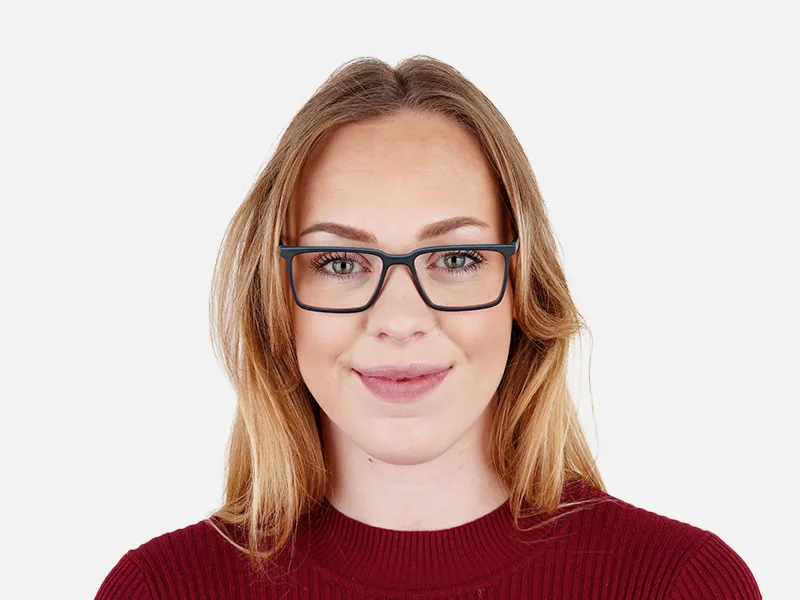 black and teal rectangular glasses frames-1