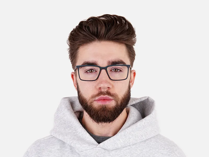 black and teal rectangular glasses frames-1