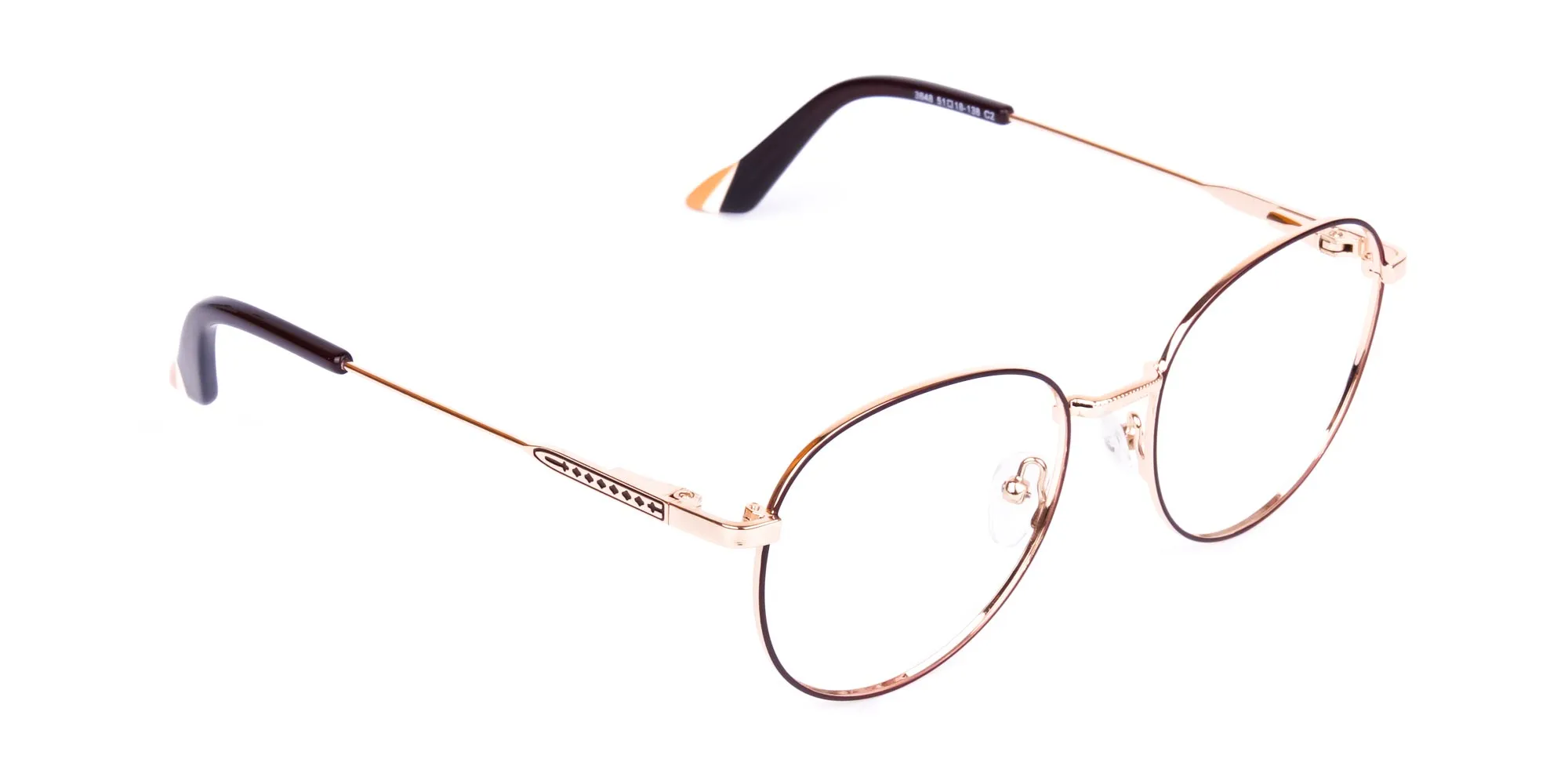 Stylish Brown and Gold Round Glasses-2