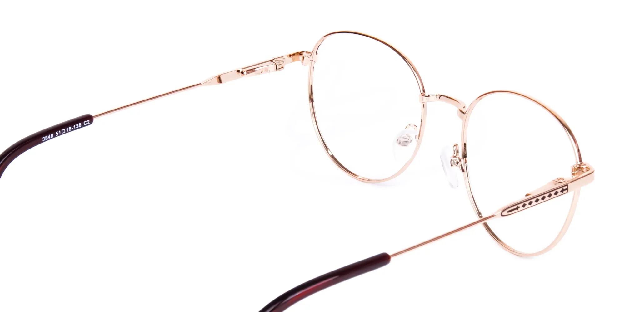 Stylish Brown and Gold Round Glasses-5