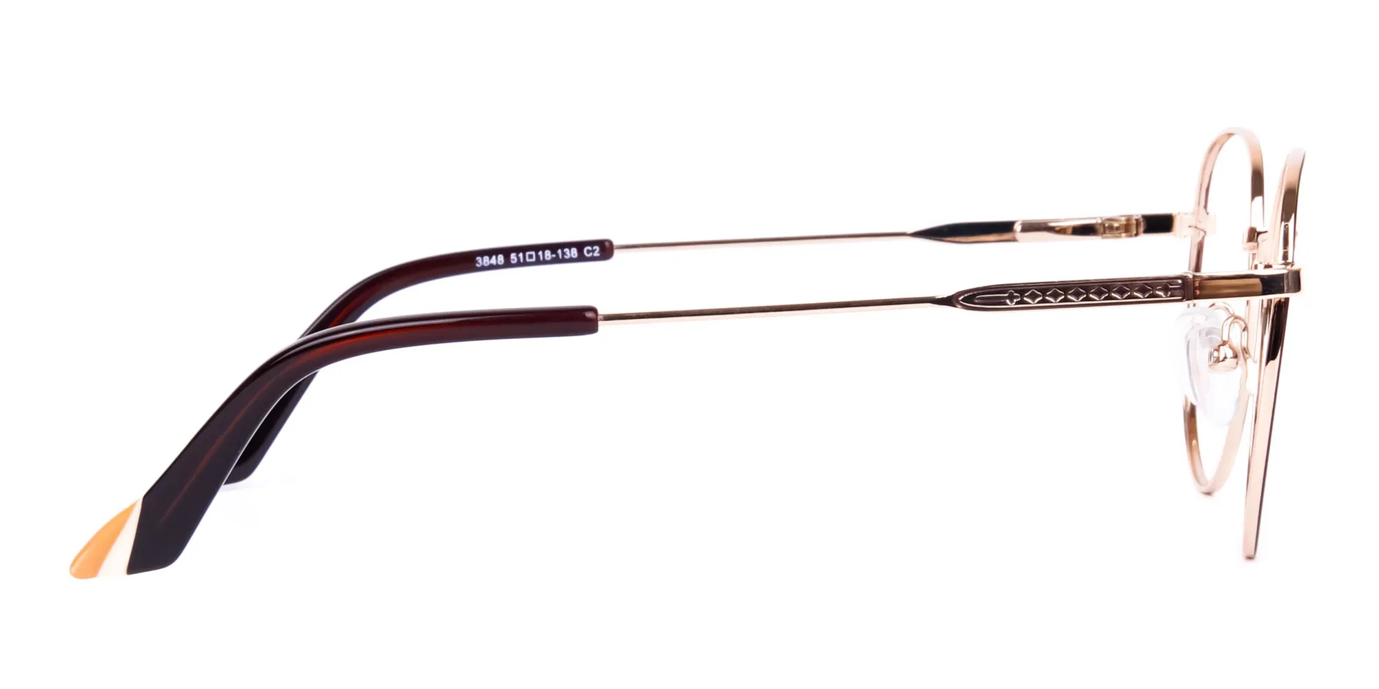 Stylish Brown and Gold Round Glasses-4