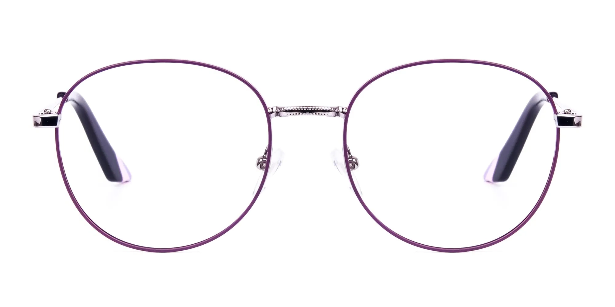 Purple and Silver Metal Round Glasses -1 Purple and Silver Metal Round Glasses -1