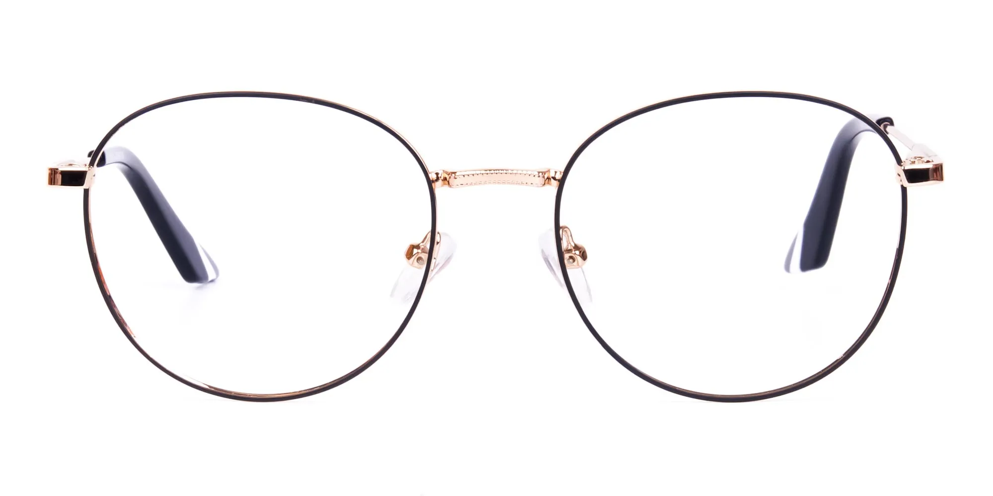 Black and Gold Round Glasses-1