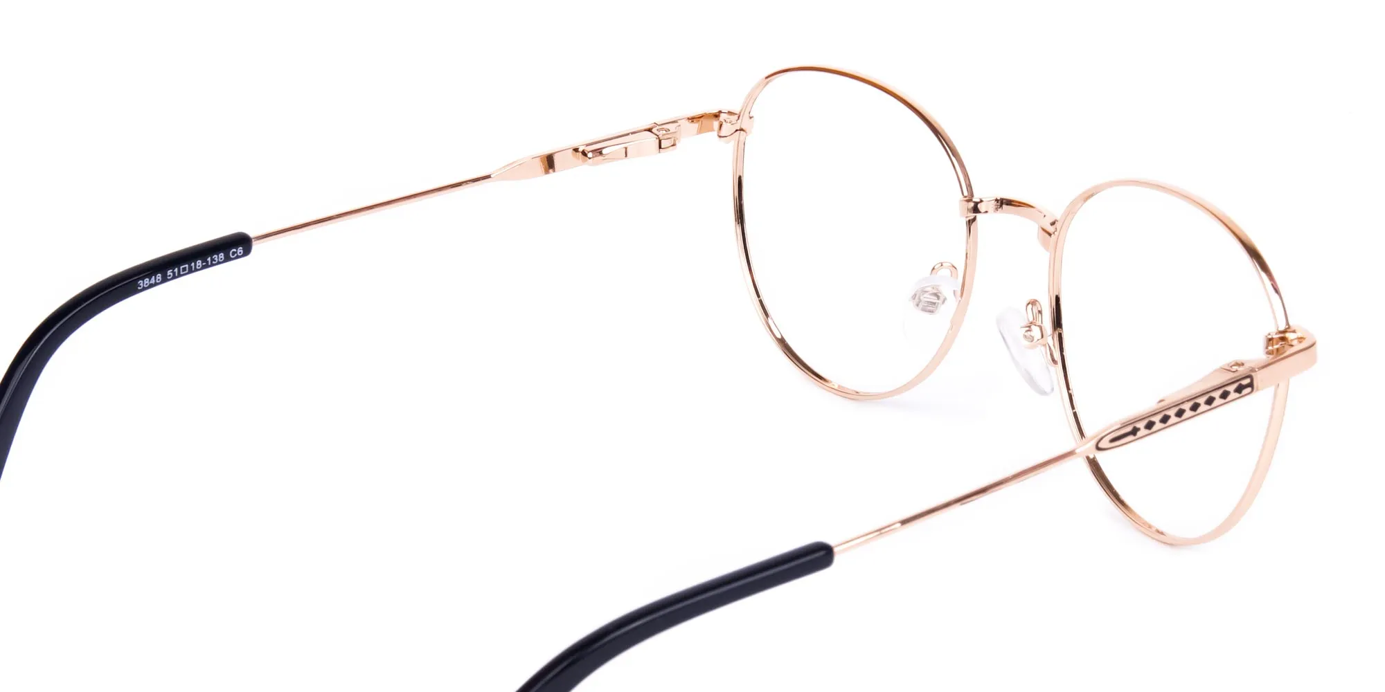 Black and Gold Round Glasses-5