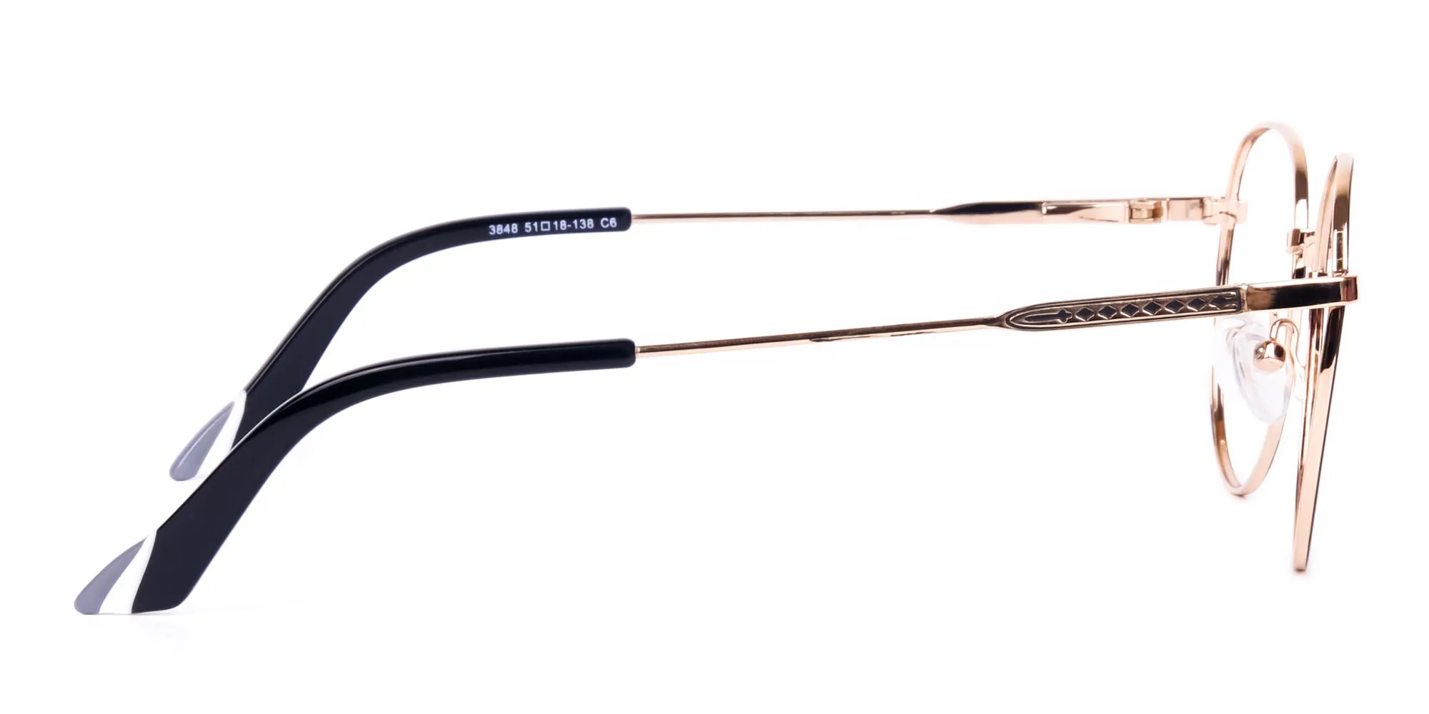 Black and Gold Round Glasses-4