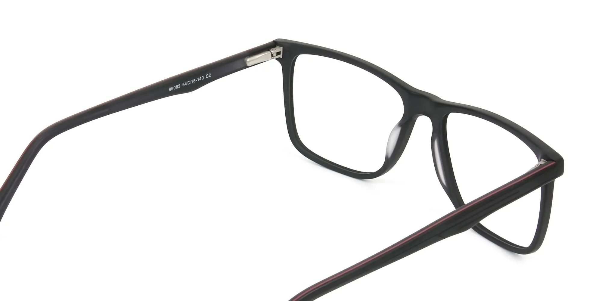 Designer Matte Black Spectacles Rectangular Men Women - 5