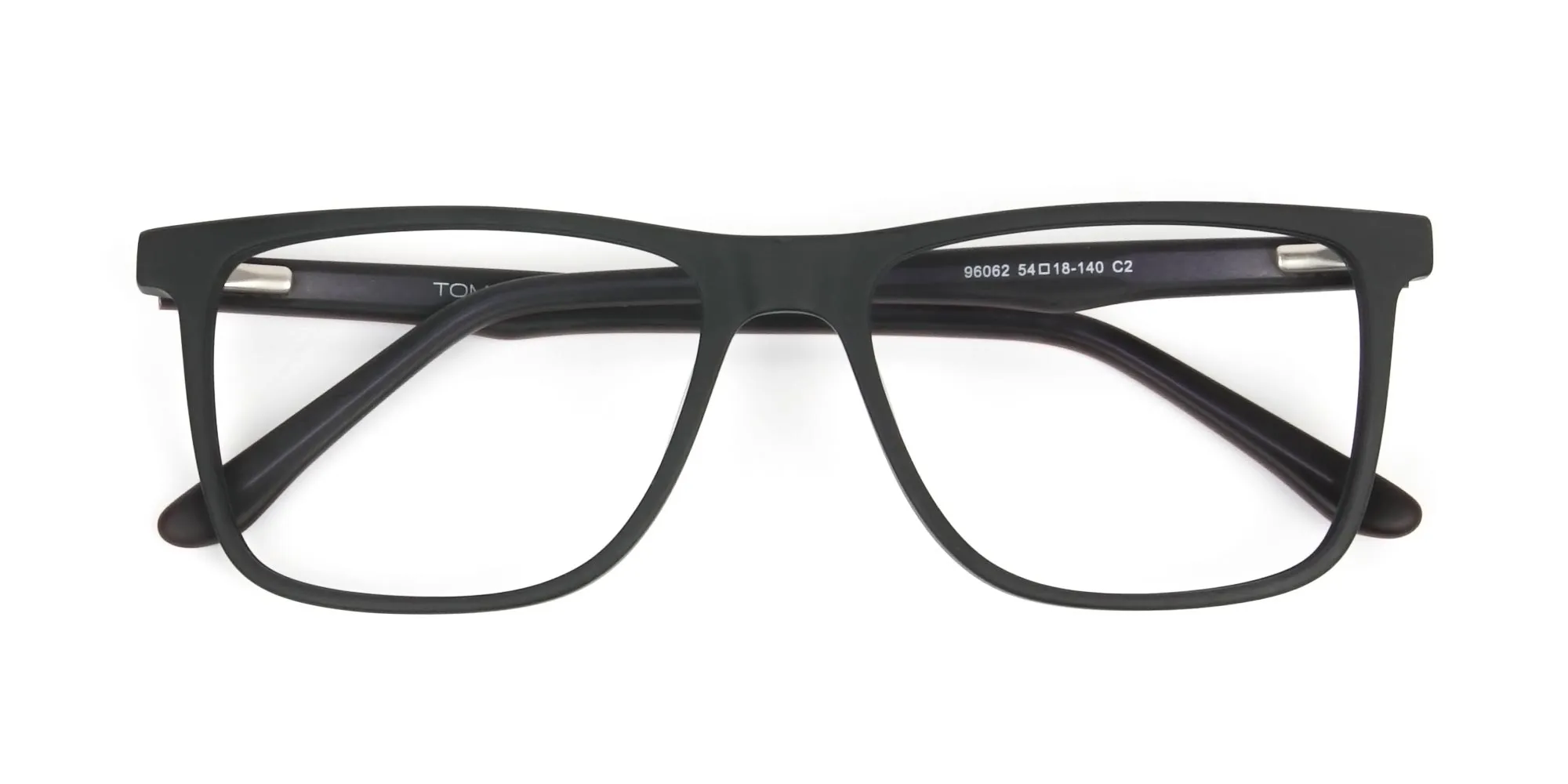 Designer Matte Black Spectacles Rectangular Men Women - 6