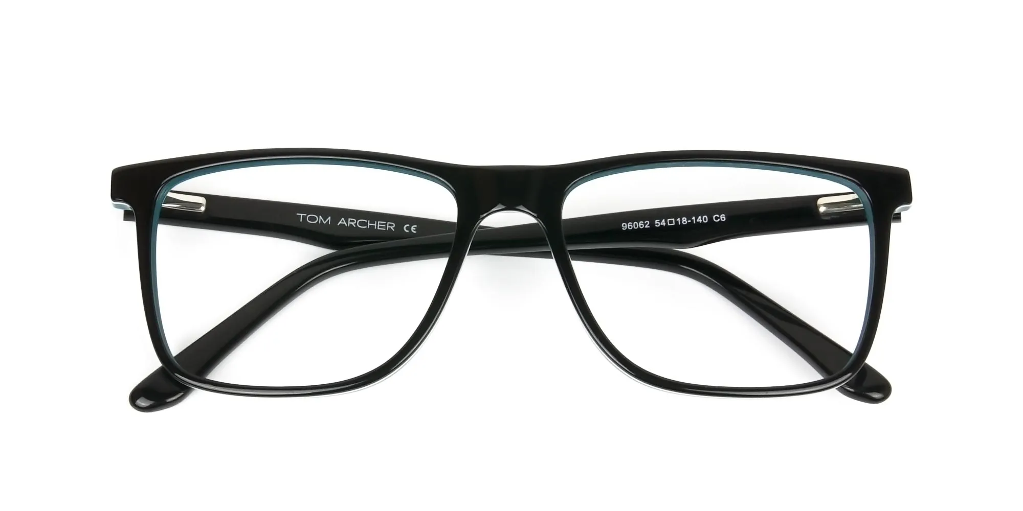 Designer Black & Teal Spectacles in Rectangular - 6