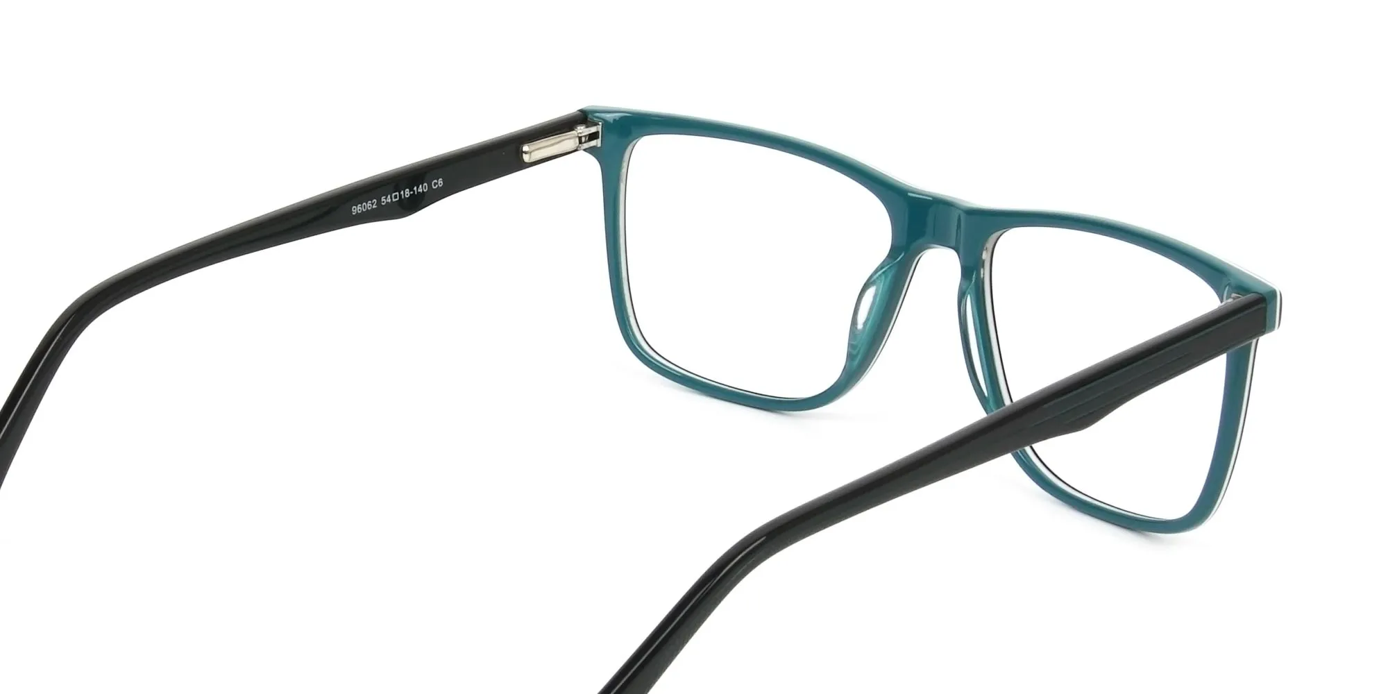 Designer Black & Teal Spectacles in Rectangular - 5