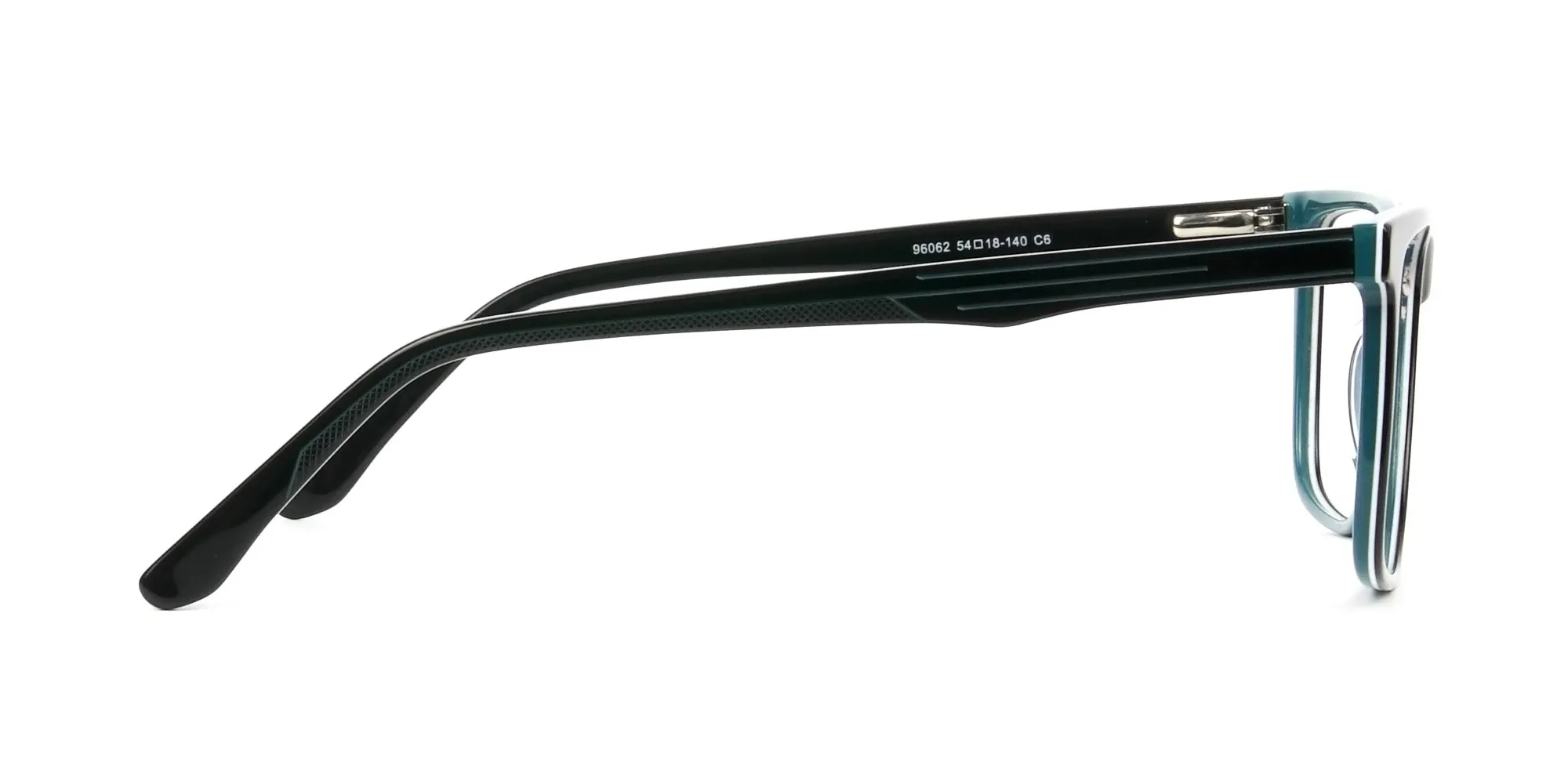 Designer Black & Teal Spectacles in Rectangular - 4