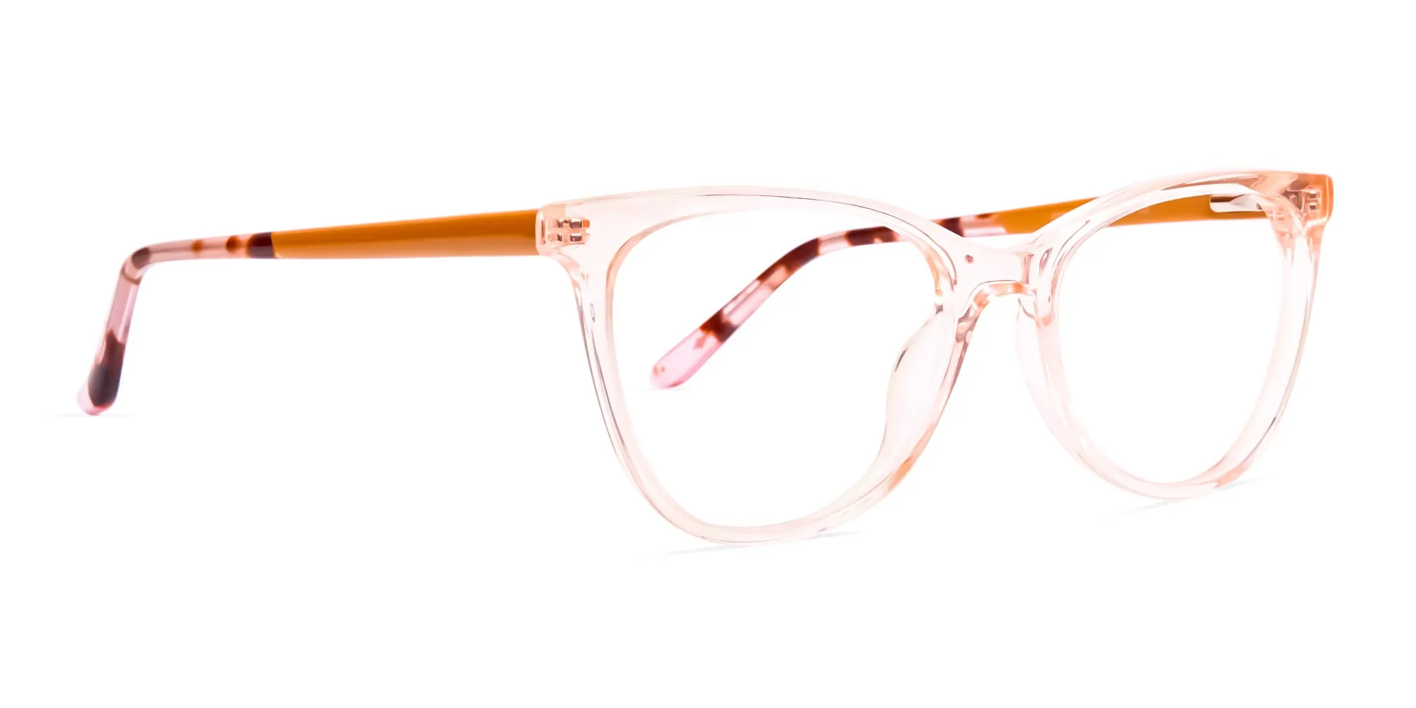 transparent pink brown cat eye glasses frames-2
