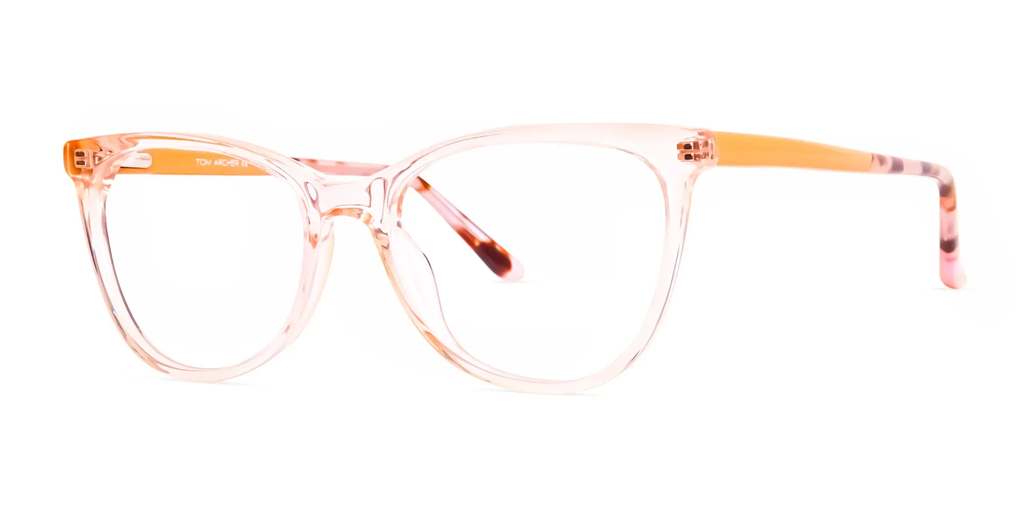 transparent pink brown cat eye glasses frames-3