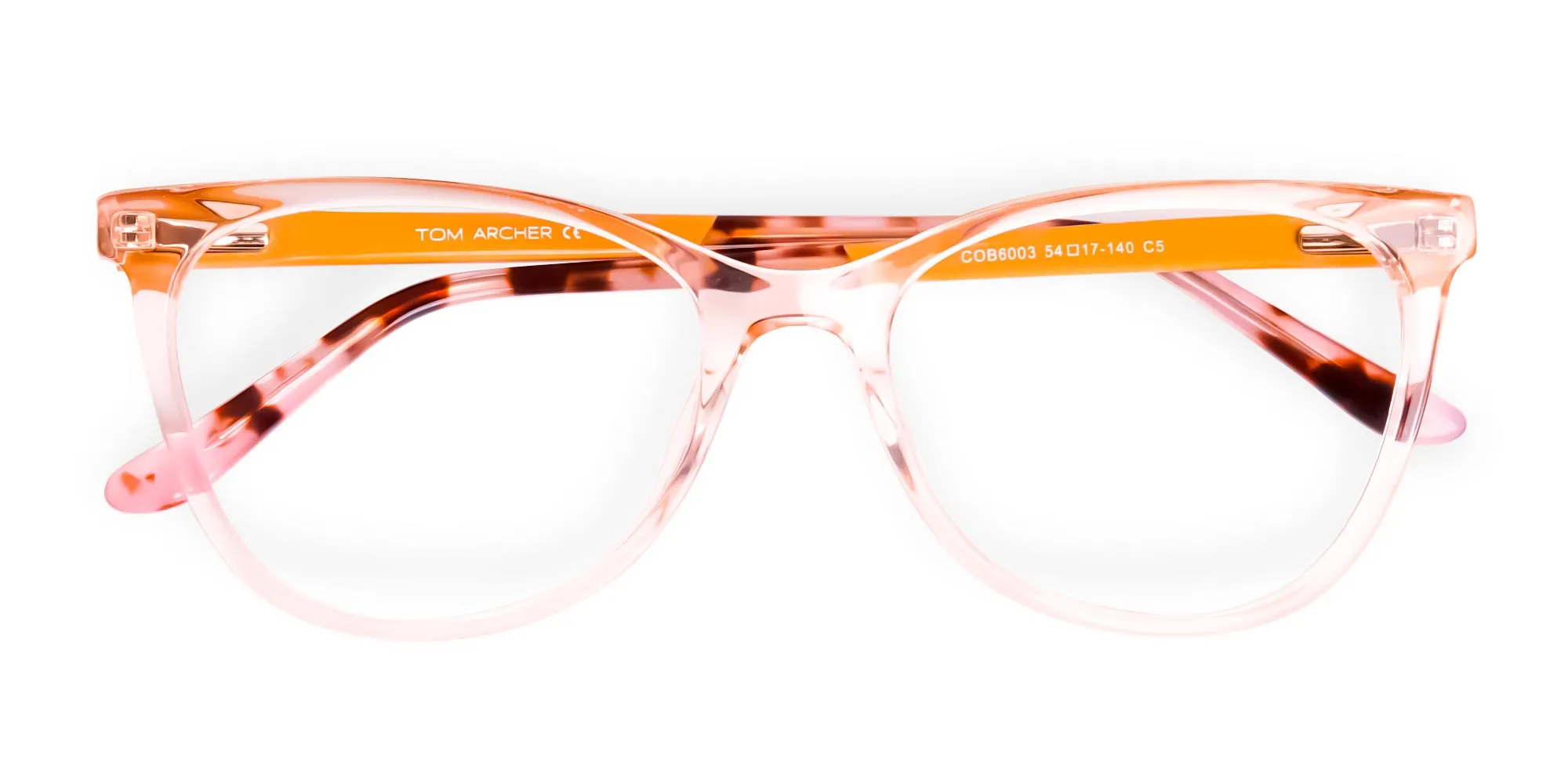 transparent pink brown cat eye glasses frames-6