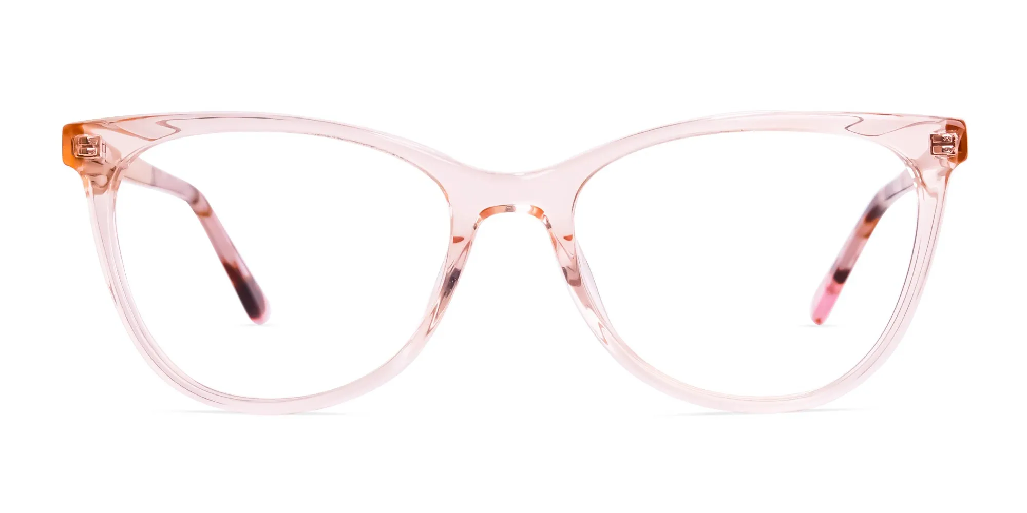 AB6003F/5 - Transparent Pink and Brown Cat Eye Glasses Frames