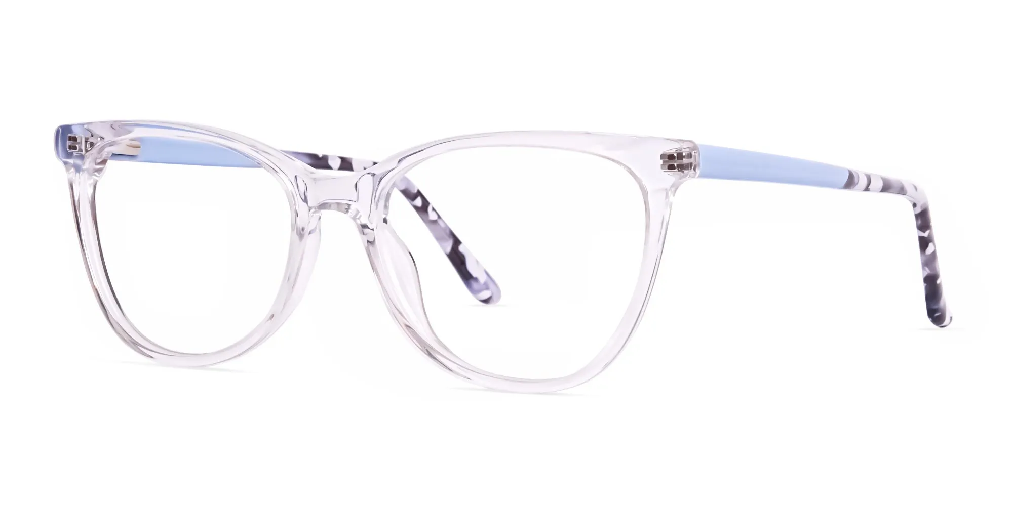 transparent light blue cat eye glasses frames-3