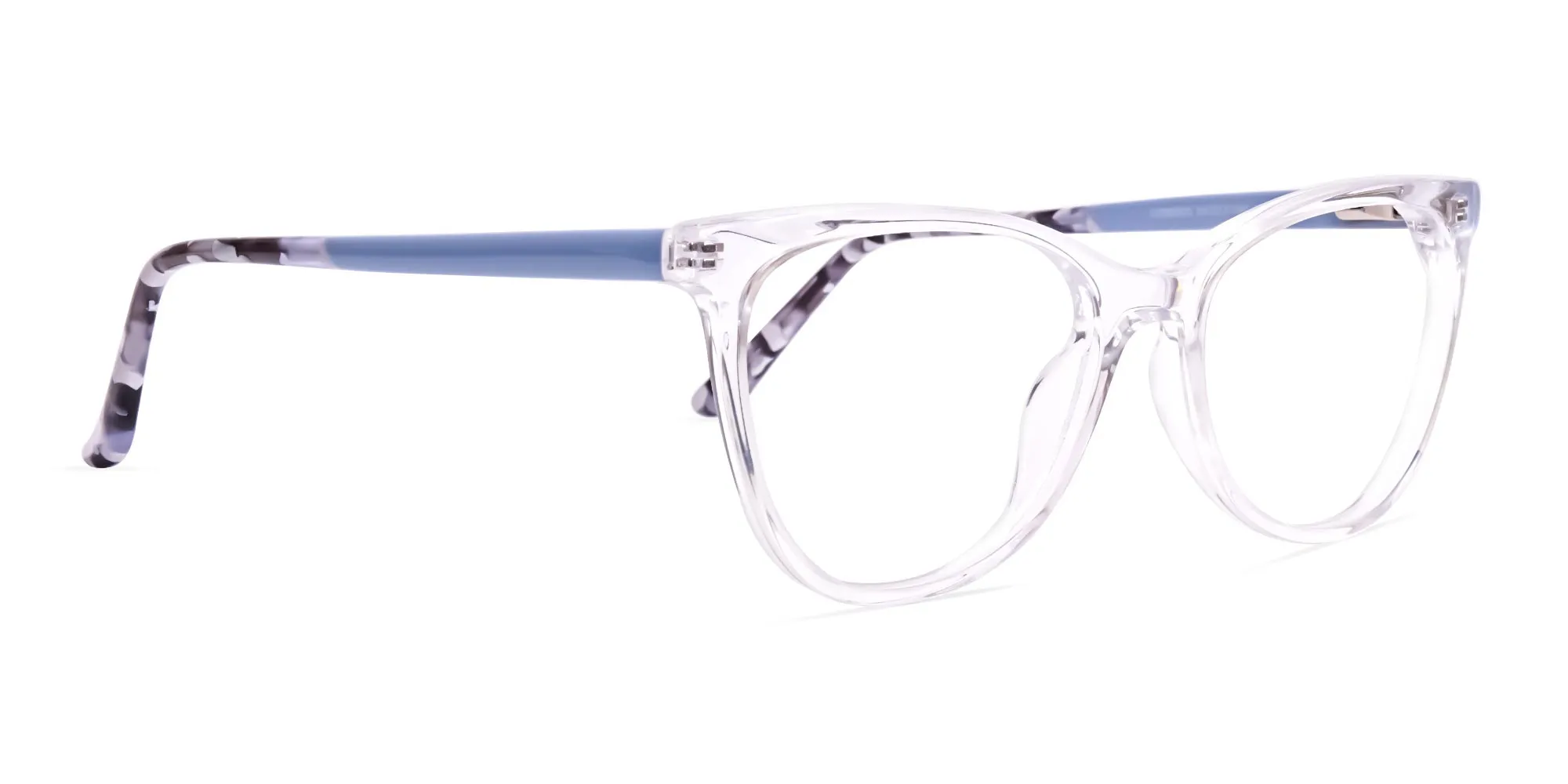 transparent light blue cat eye glasses frames-2