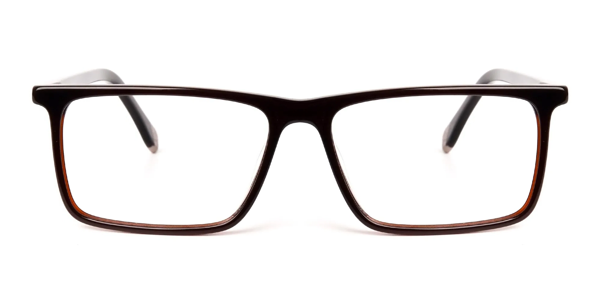 Brown rectangle spectacles with dark brown temples and spring hinges – Tom Archer CHESTER 3 Brown rectangle spectacles with dark brown temples and spring hinges – Tom Archer CHESTER 3
