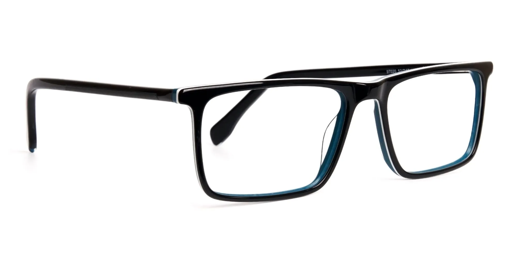 Tom Archer CHESTER 7 Black & Teal Rectangle glasses for unisex