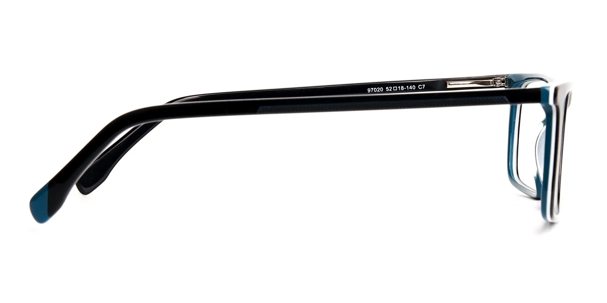 CHESTER 7 Black & Teal rectangle eyewear, medium full rim fit