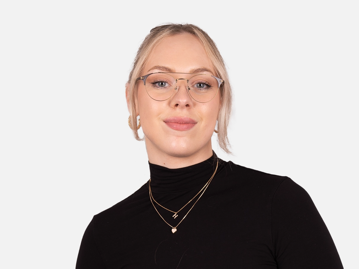 Vintage Gold & Brown Round Metal Frame Glasses-51