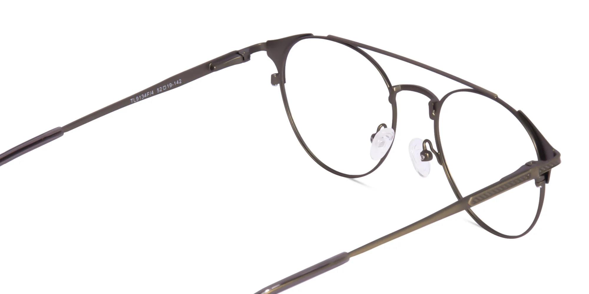 Vintage Gold & Brown Round Metal Frame Glasses-5