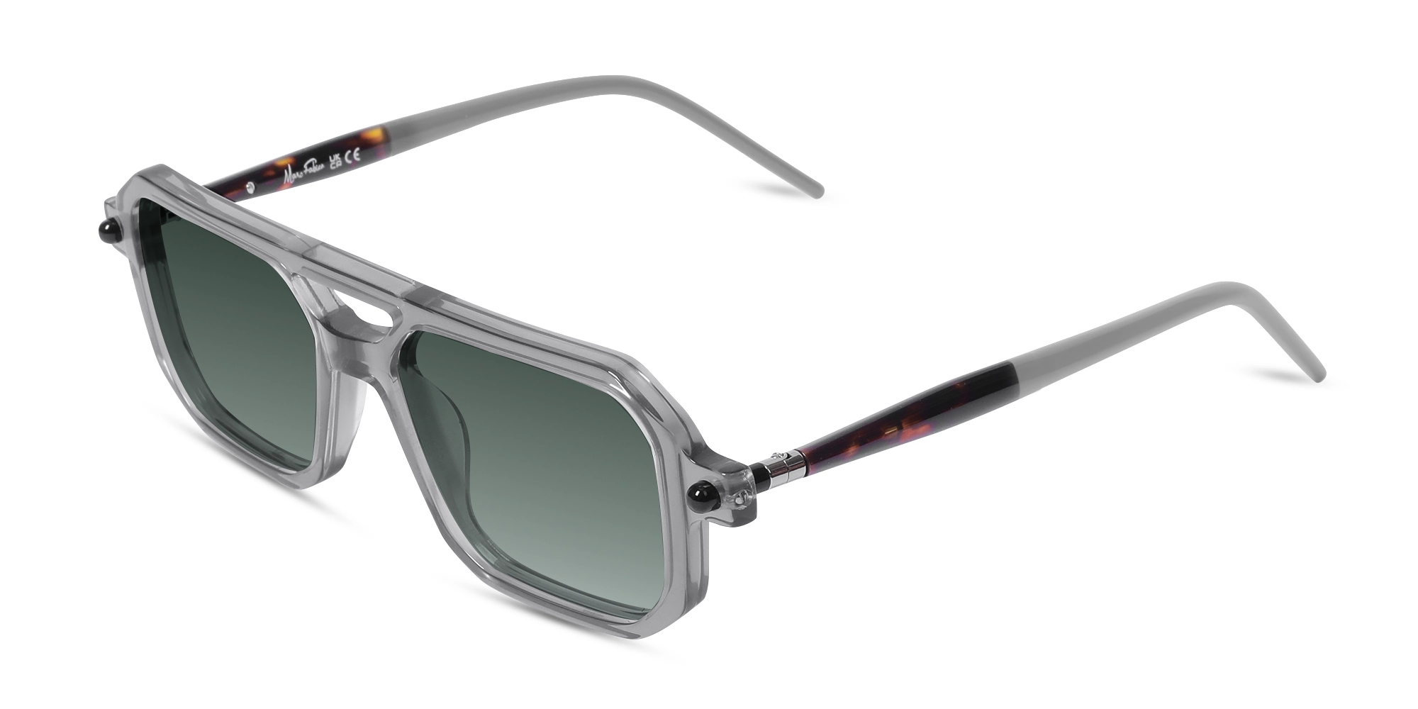 Rectangle Green Gradient Tint Sunglasses-3