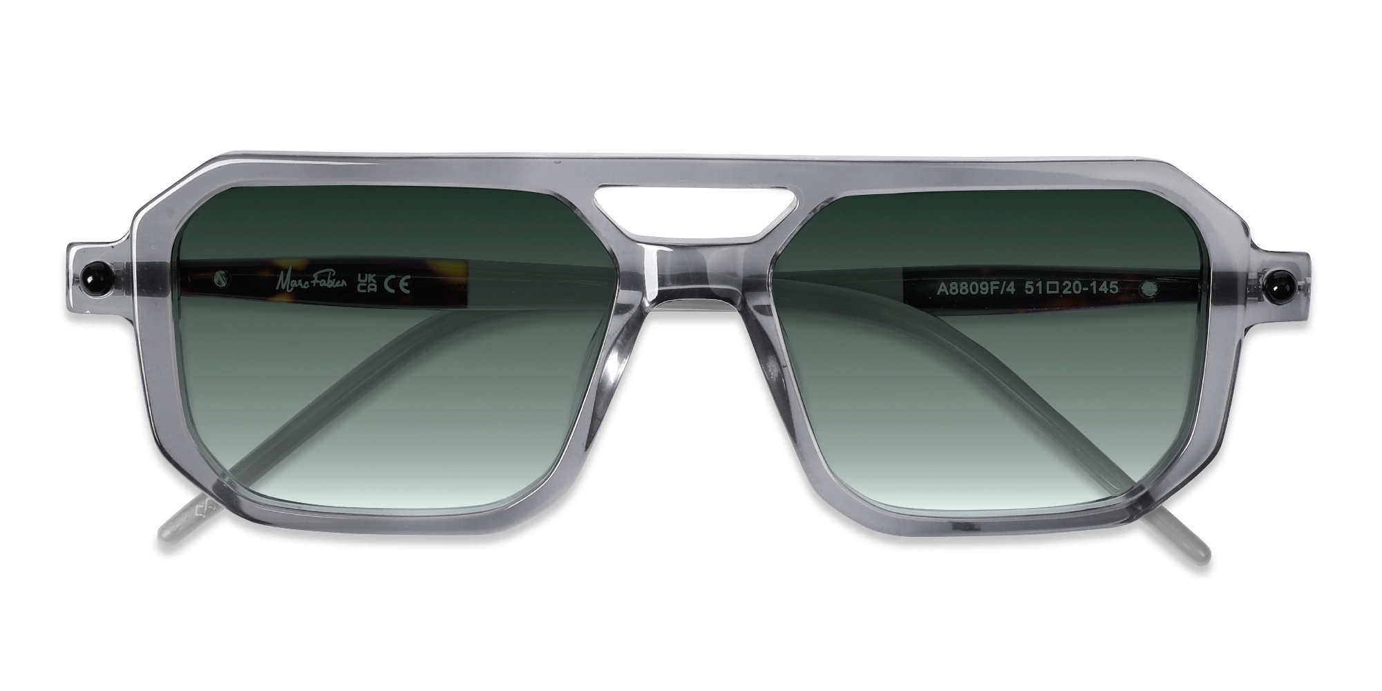 Rectangle Green Gradient Tint Sunglasses-6