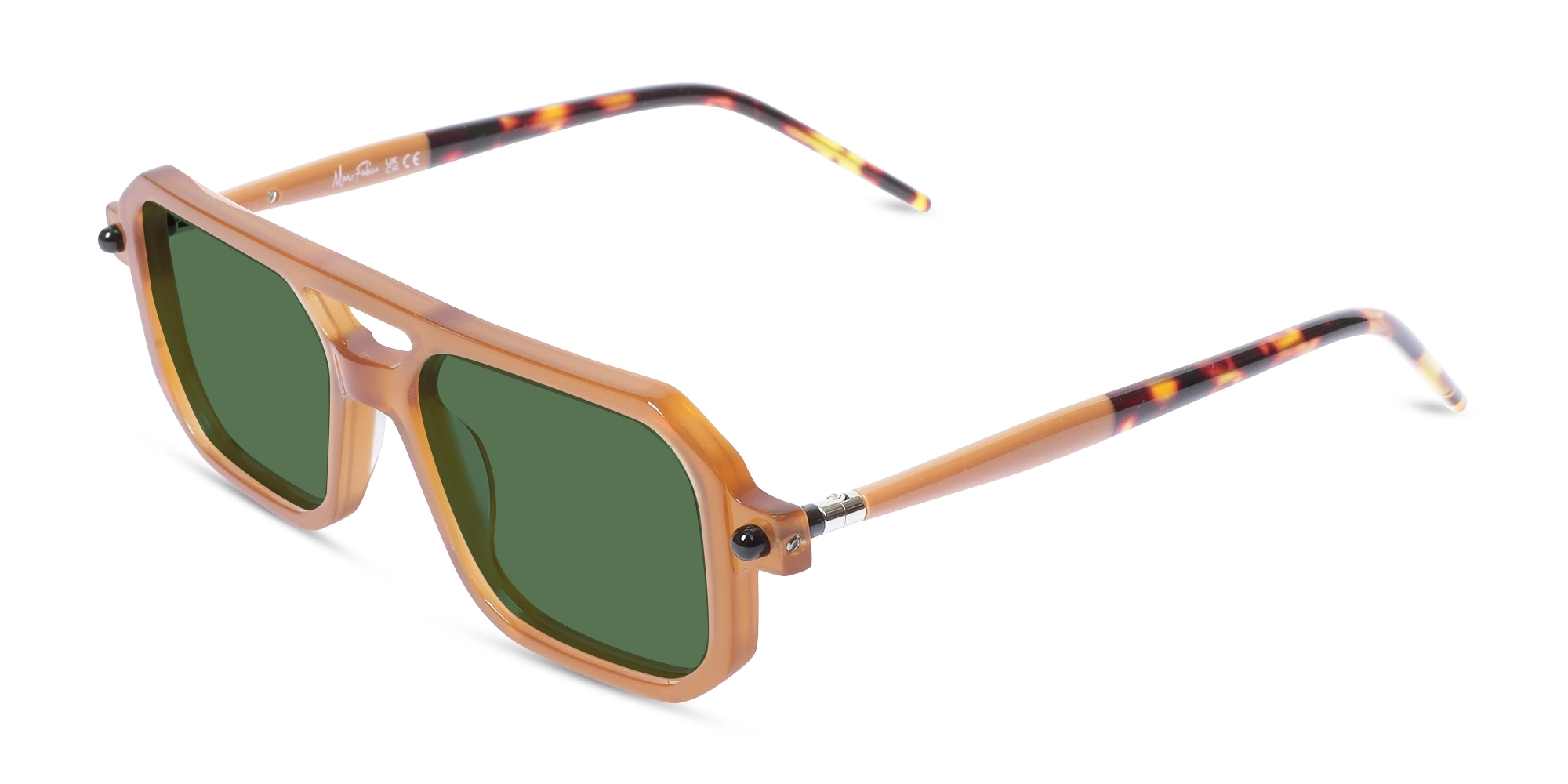 Tan Brown & Tortoise Dark Green Tint Sunglasses Tan Brown & Tortoise Dark Green Tint Sunglasses