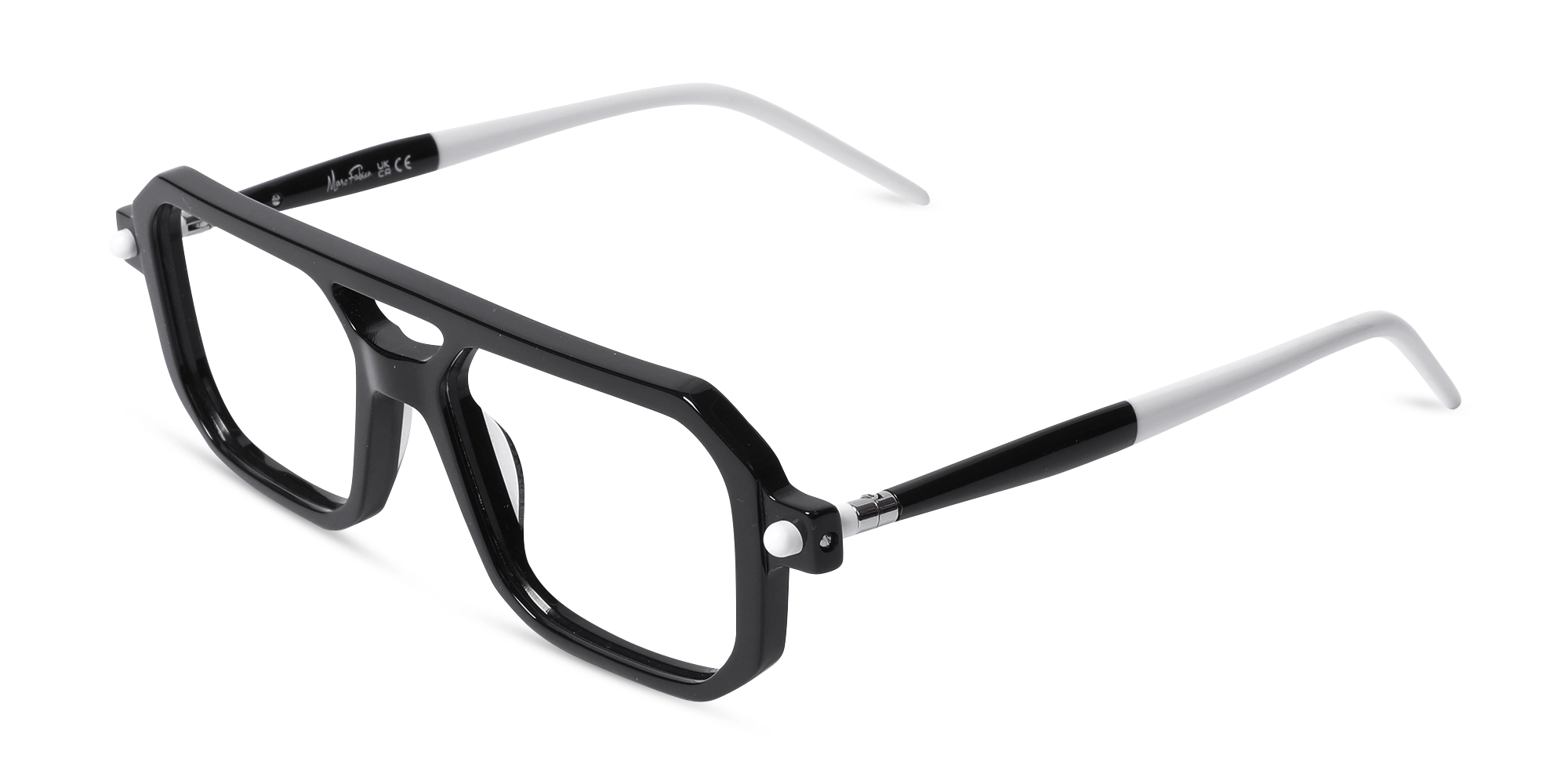 Black Double Bridge Glasses 3