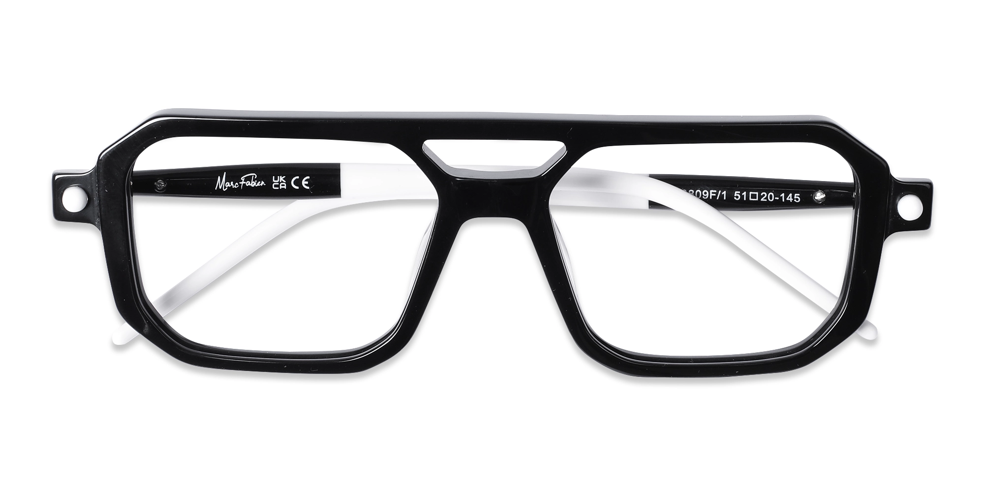 Black Double Bridge Glasses 6