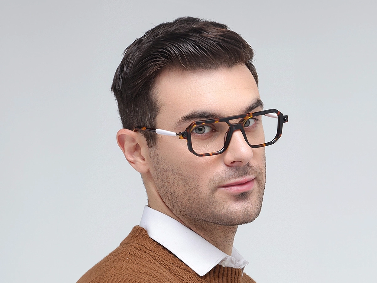 Rectangular Tortoise Glasses 42