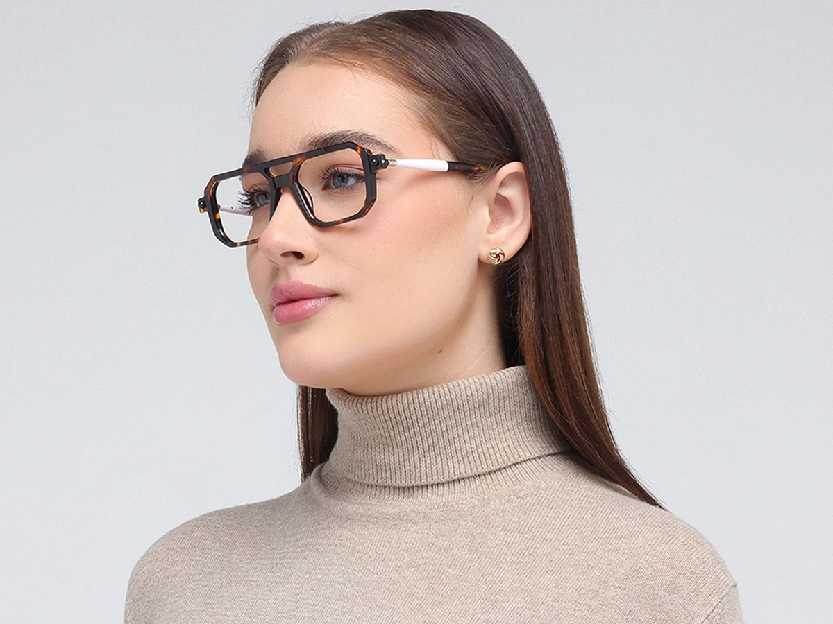 Rectangular Tortoise Glasses 53