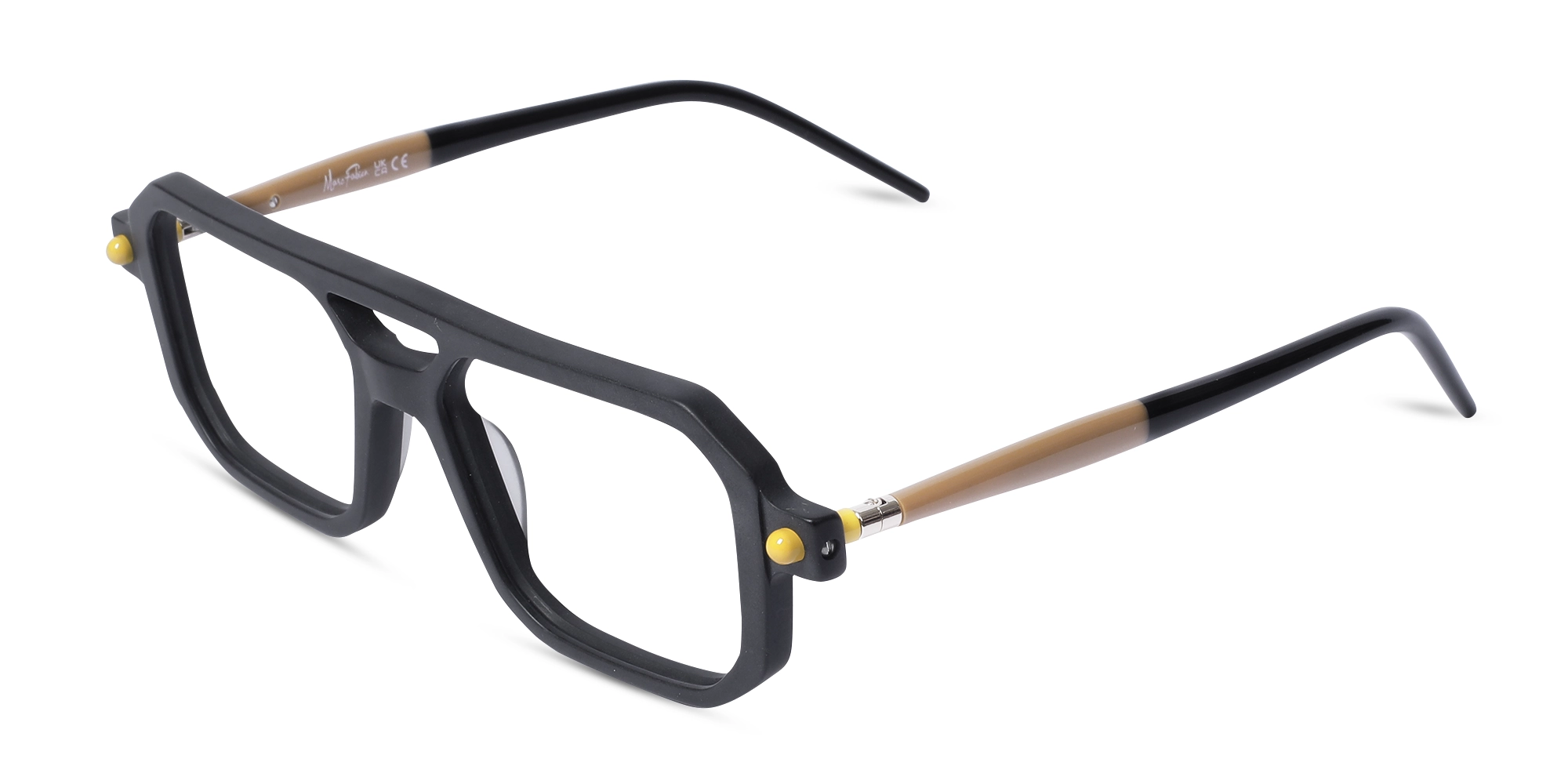 Matte Black Double Bridge Glasses 3