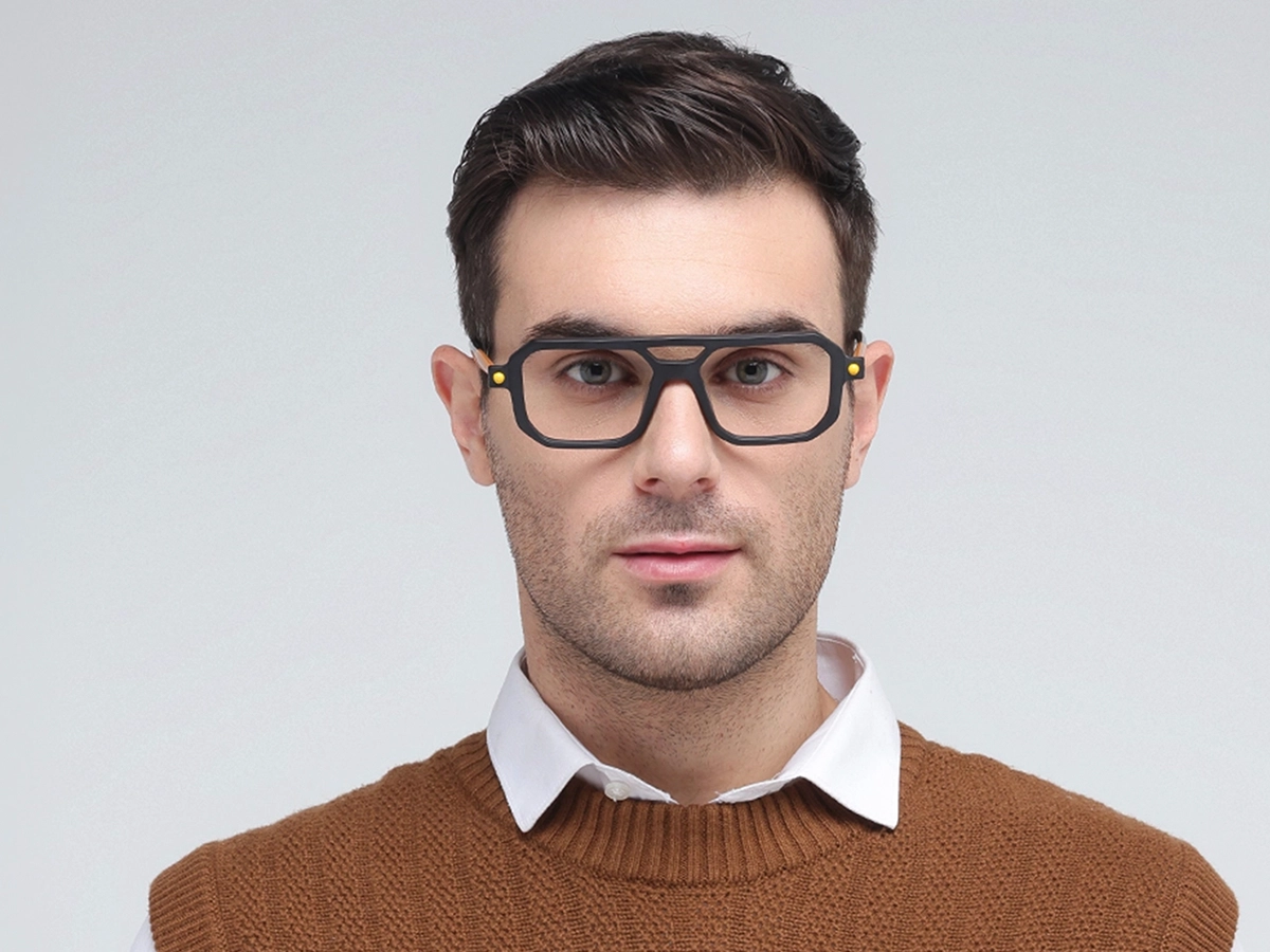 Matte Black Double Bridge Glasses 41