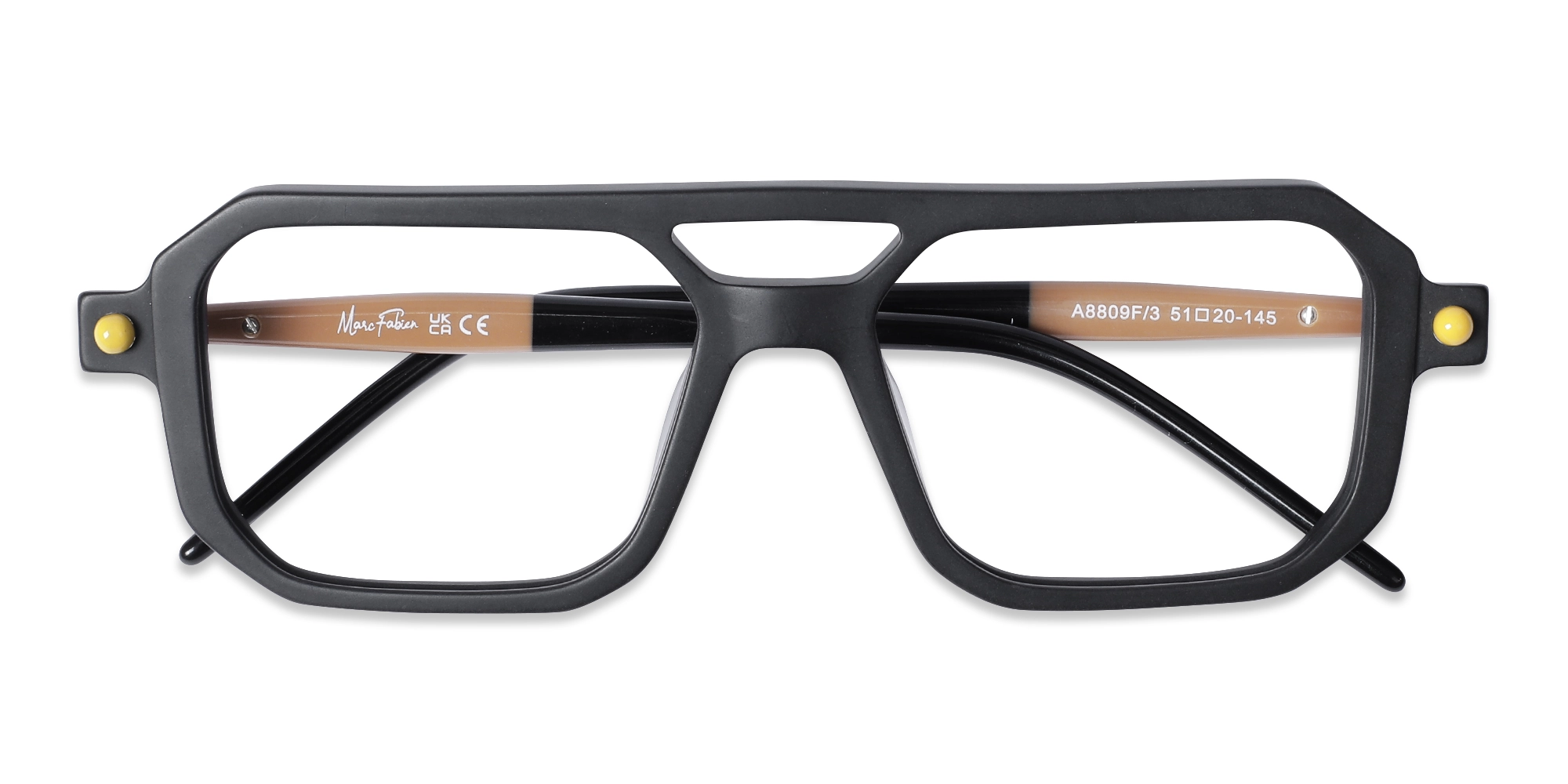 Matte Black Double Bridge Glasses 6