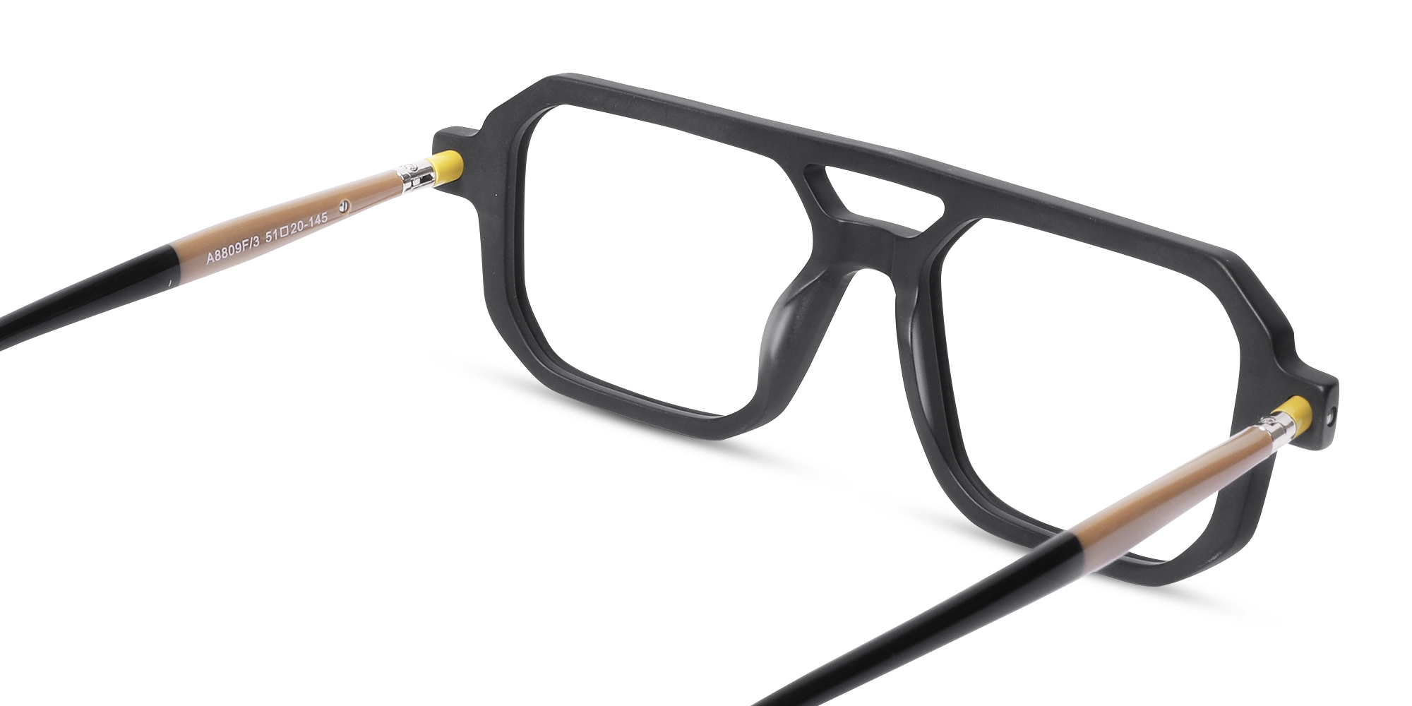 Matte Black Double Bridge Glasses 5