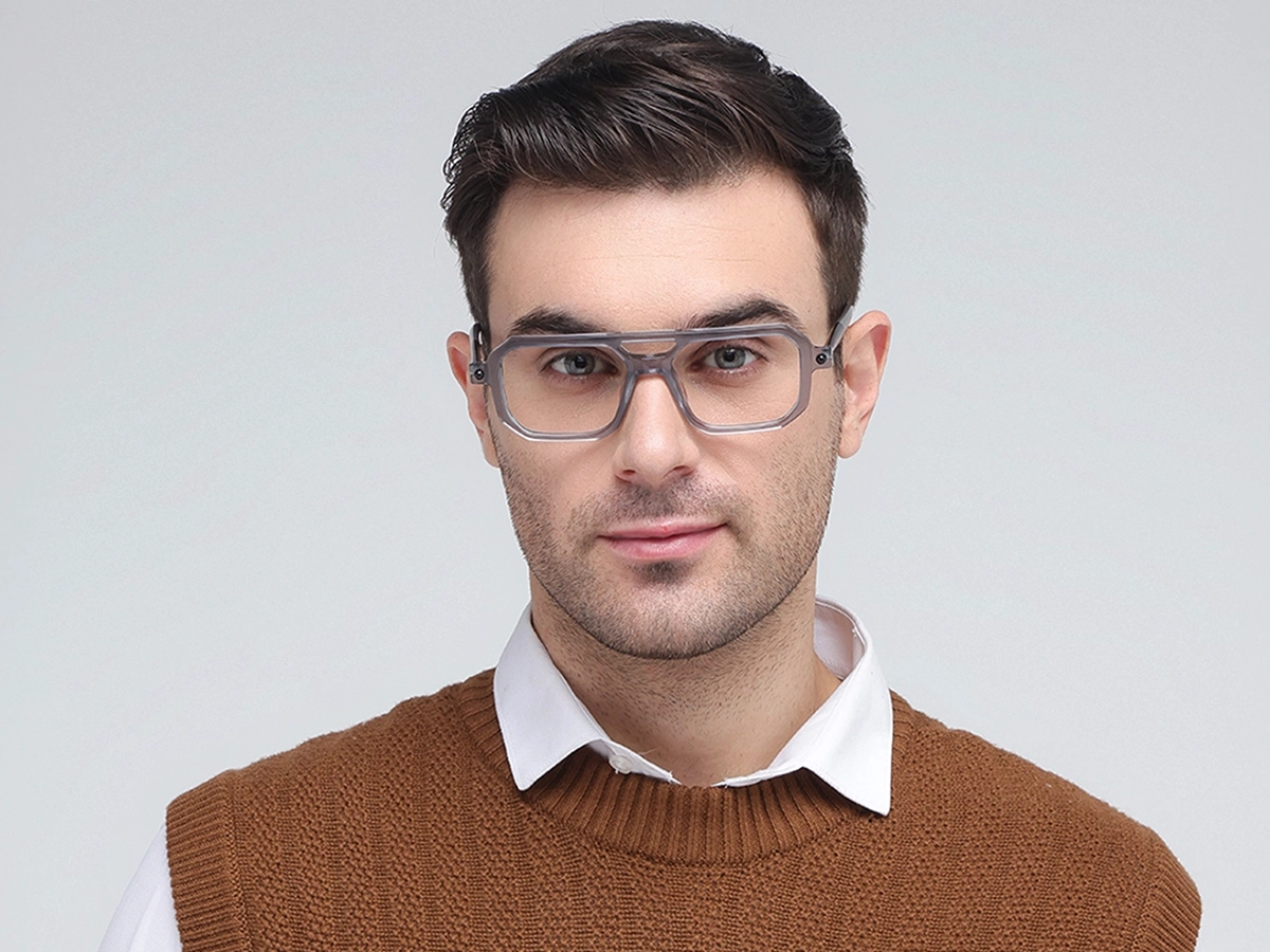 Grey Rectangle Eyeglasses 41