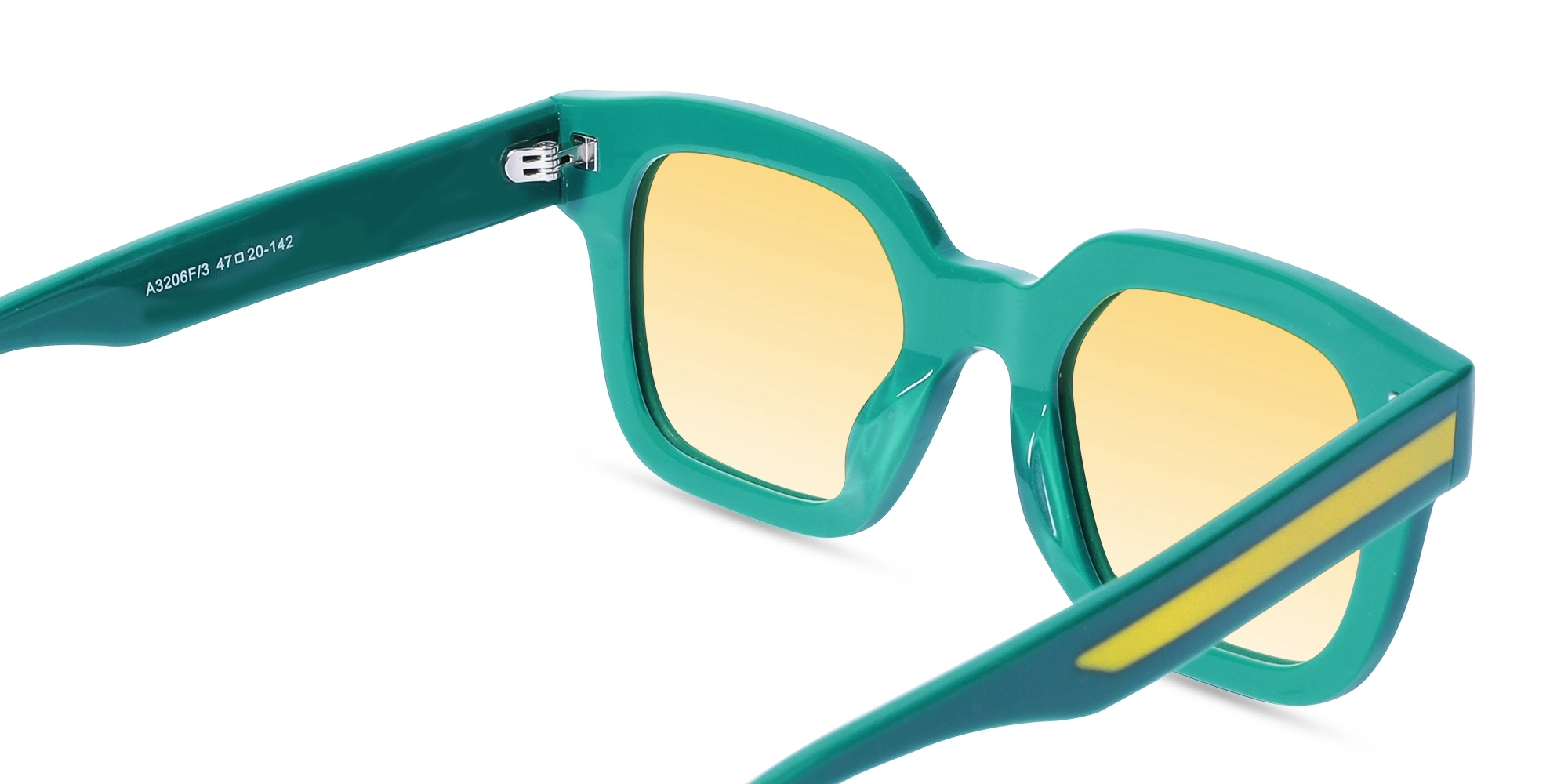 Gradient Yellow Square Full-Rim Sunglasses 5