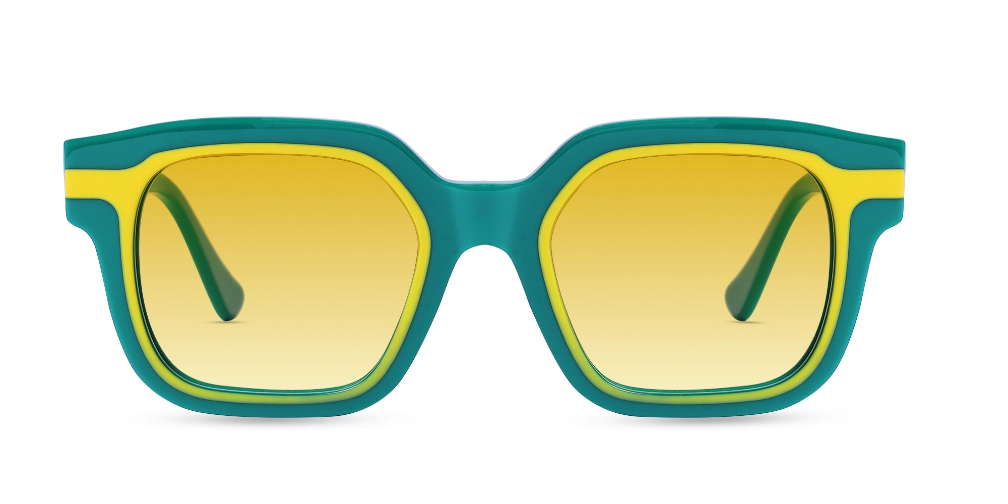 Gradient Yellow Square Full-Rim Sunglasses 1 Gradient Yellow Square Full-Rim Sunglasses 1