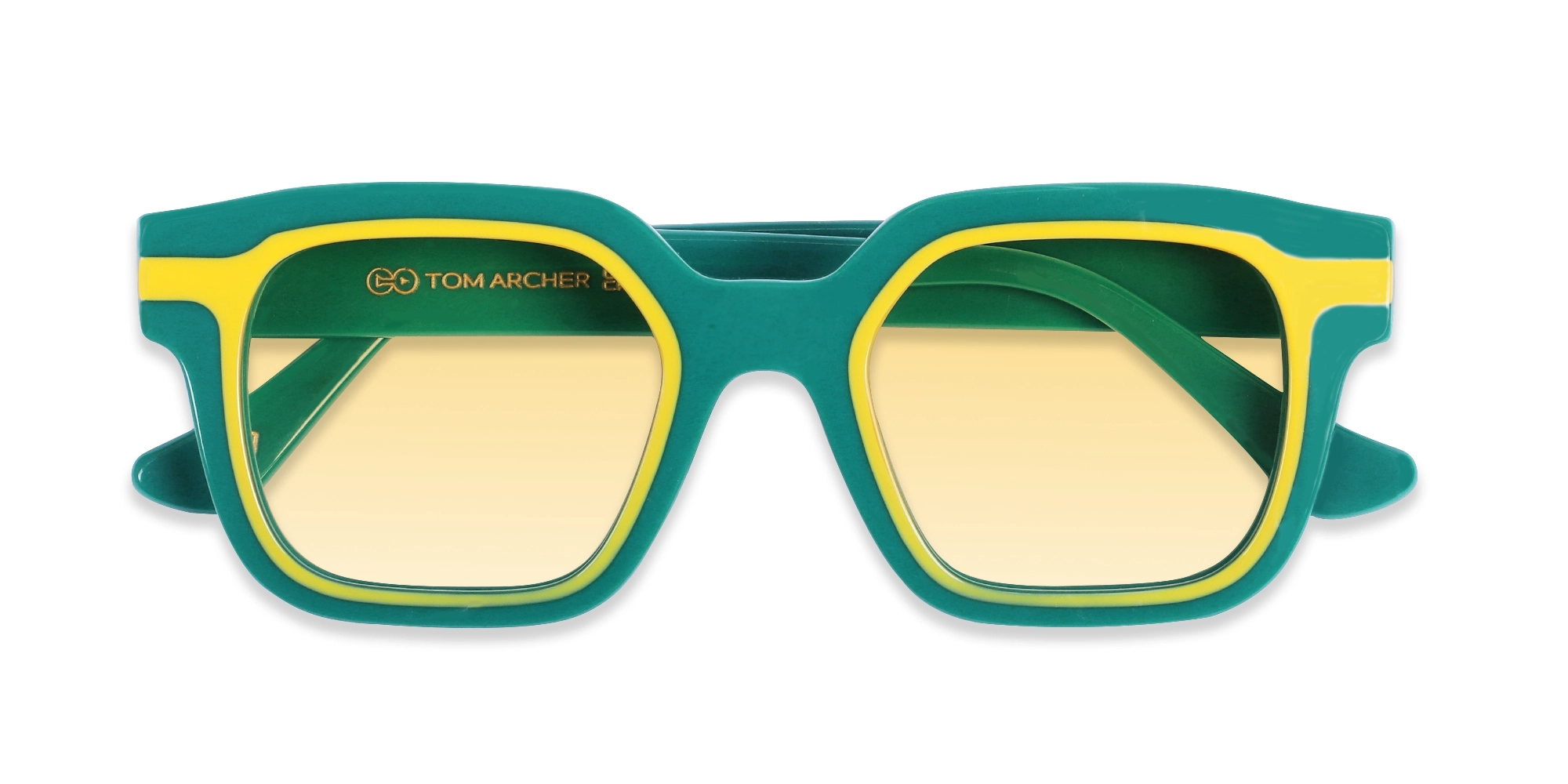 Gradient Yellow Square Full-Rim Sunglasses 6