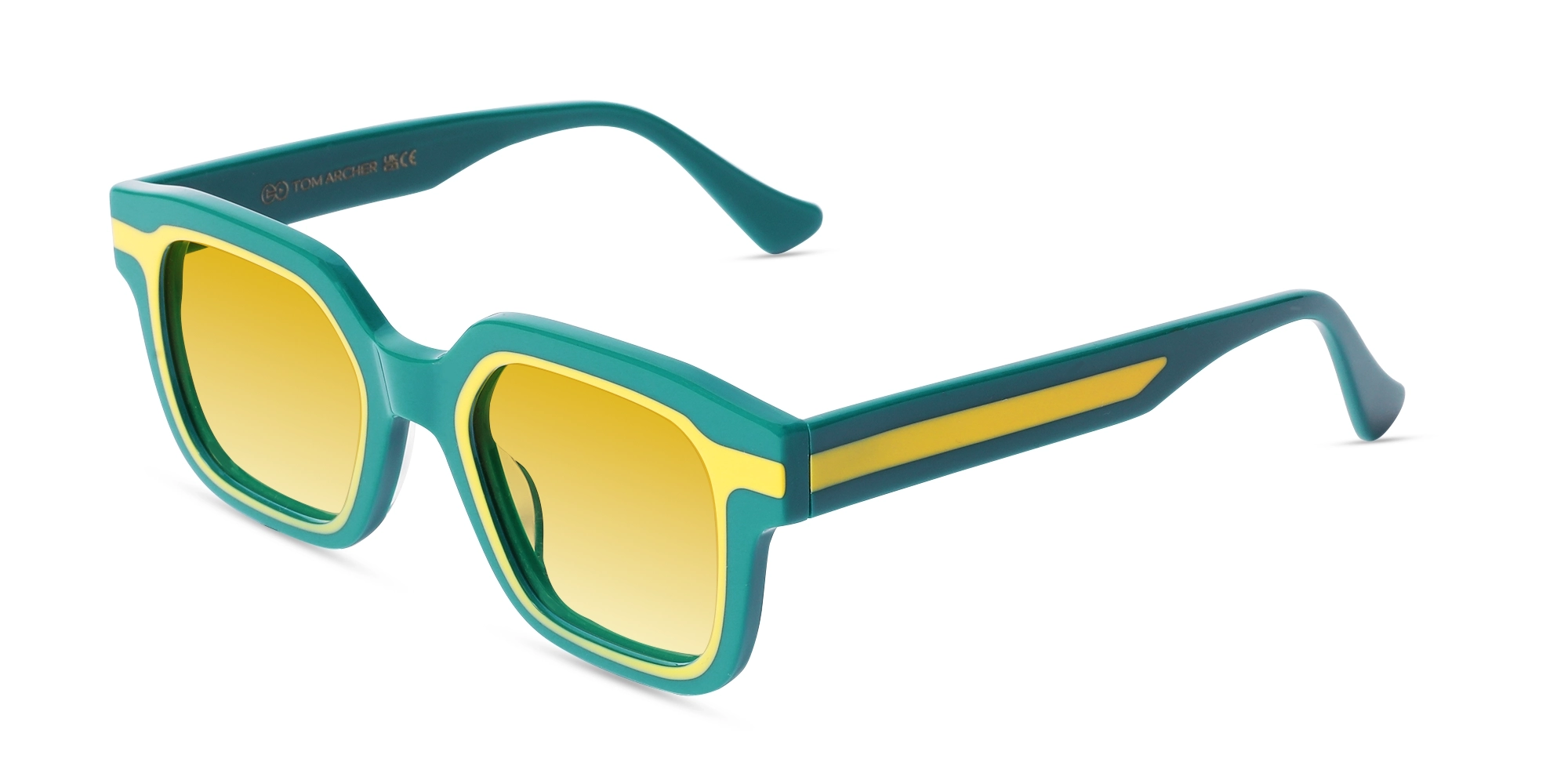Gradient Yellow Square Full-Rim Sunglasses 3 Gradient Yellow Square Full-Rim Sunglasses 3