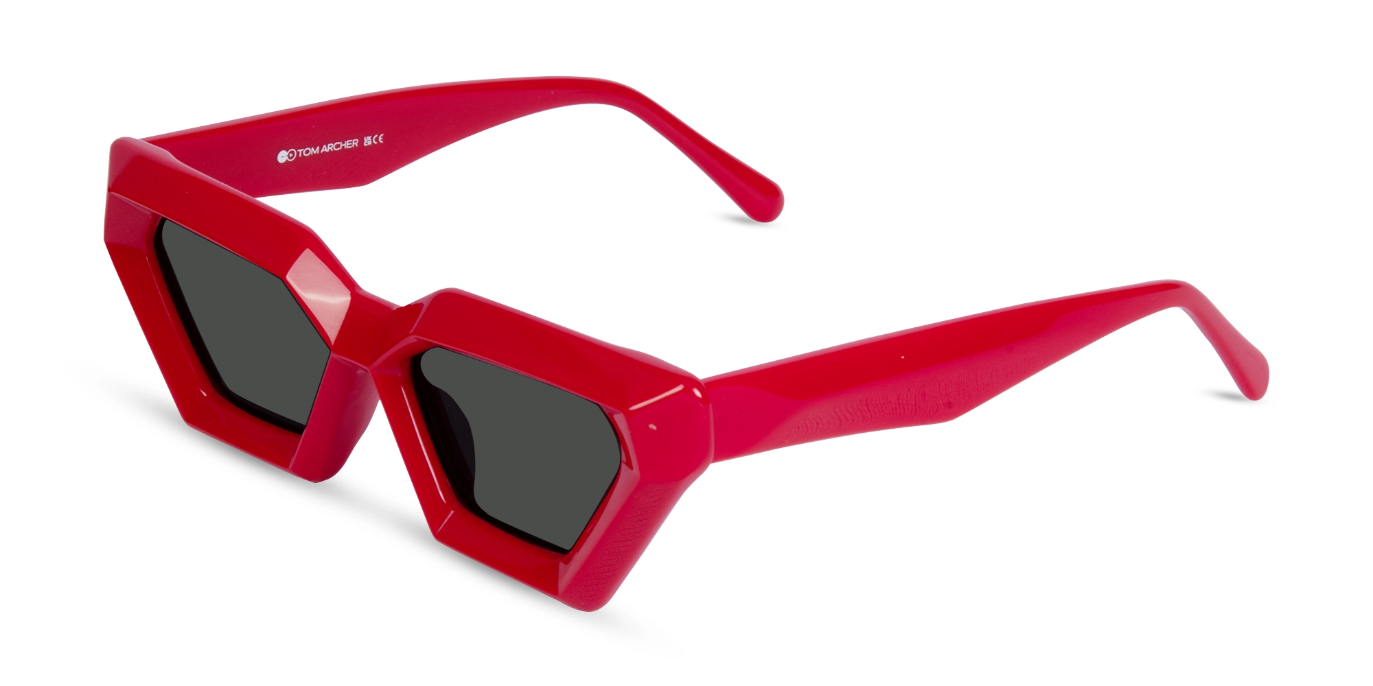 Red Cat Eye Sunglasses Frames-3