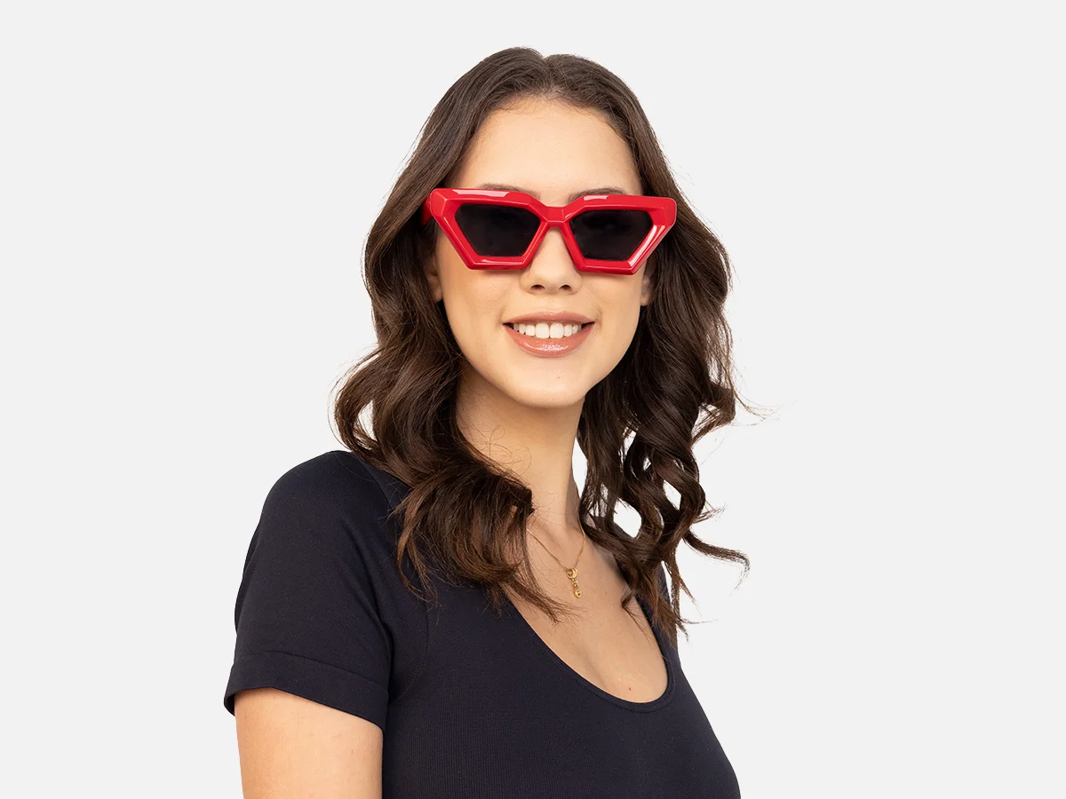 Red Cat Eye Sunglasses Frames-51