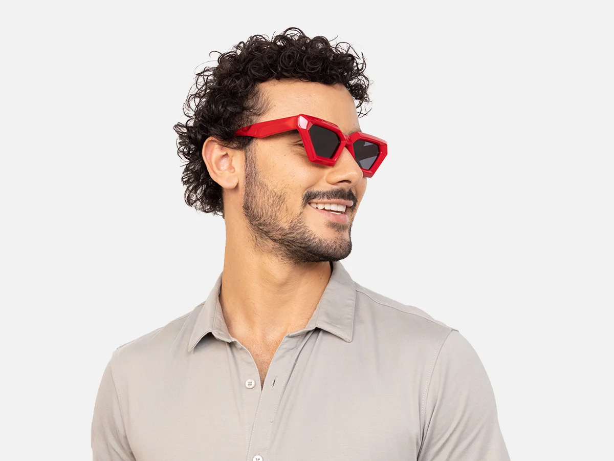 Red Cat Eye Sunglasses Frames-43