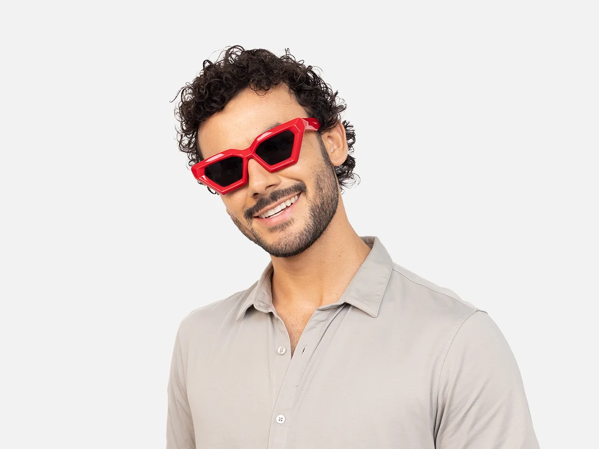 Red Cat Eye Sunglasses Frames-44