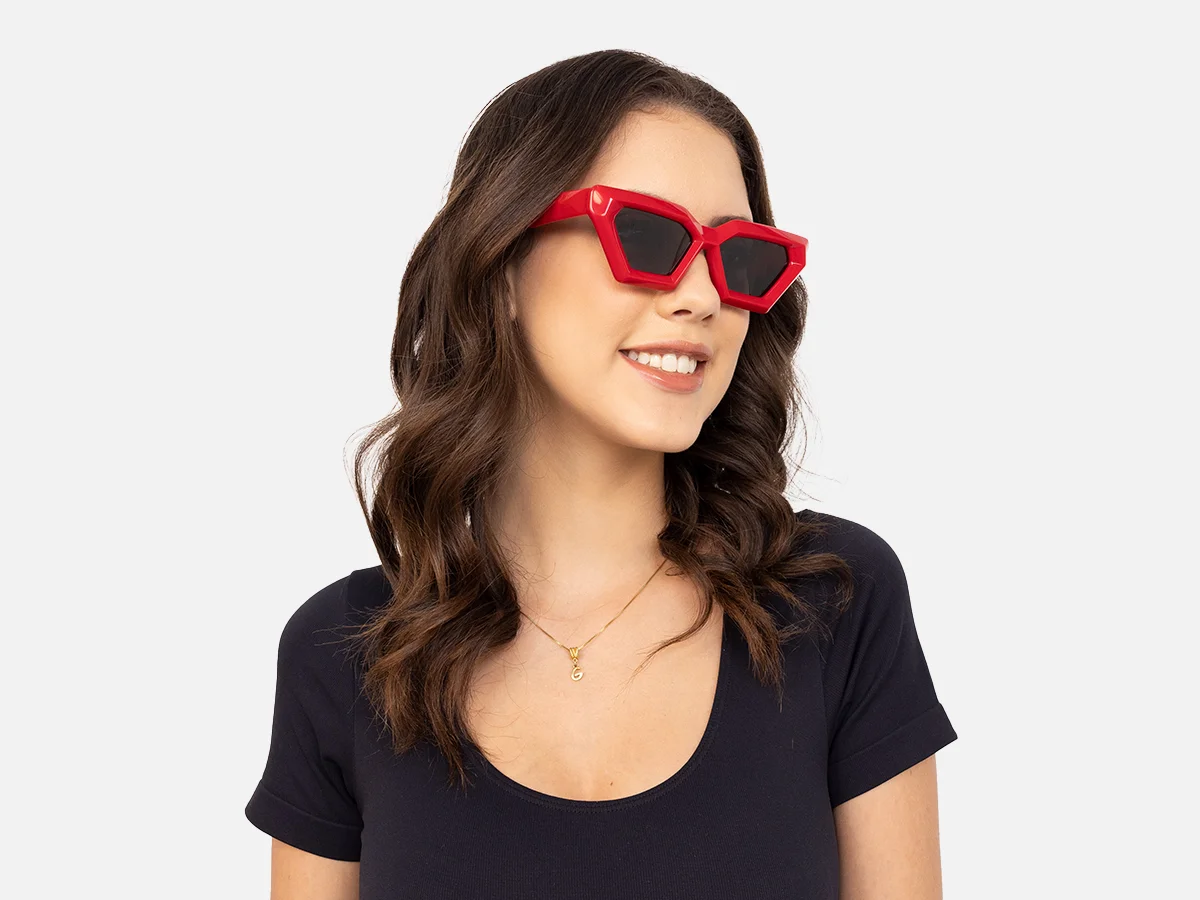 Red Cat Eye Sunglasses Frames-53