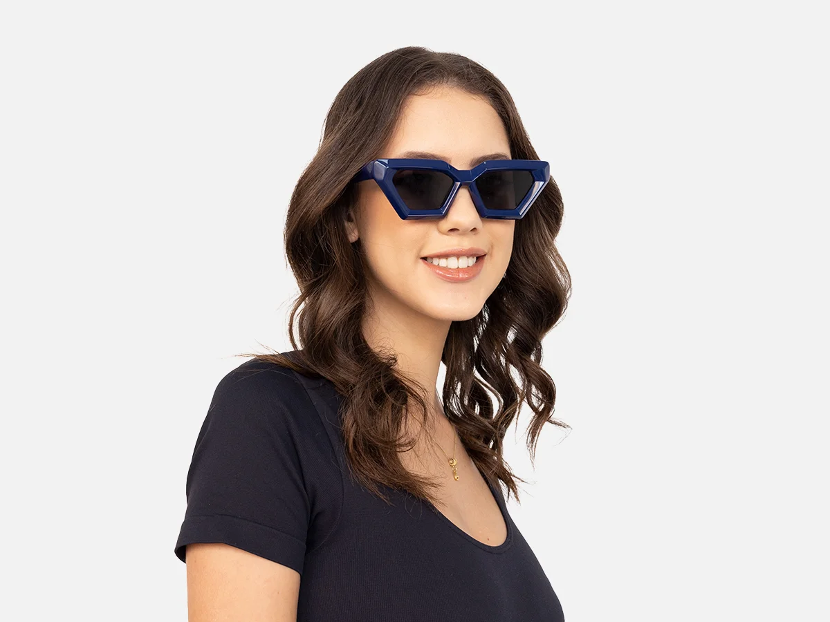 Blue Cateye Sunglasses-53