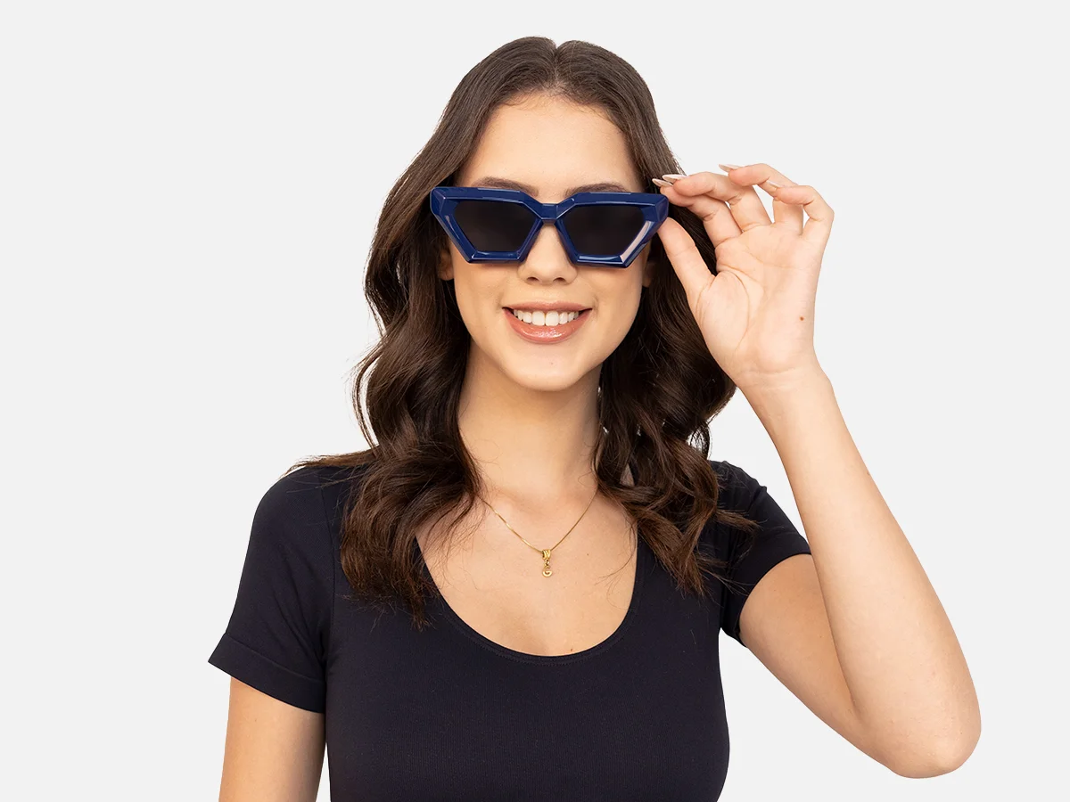 Blue Cateye Sunglasses-54